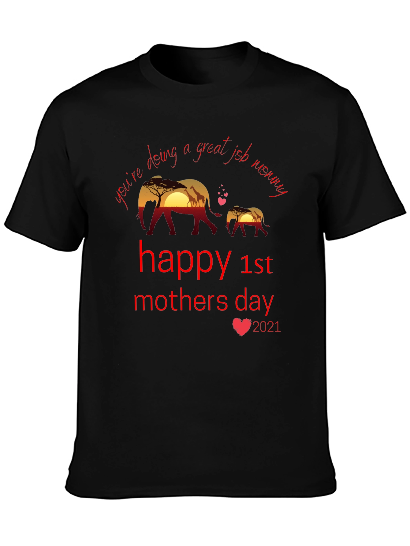 Happy 1st Mothers Day Elephant Graphic Tee