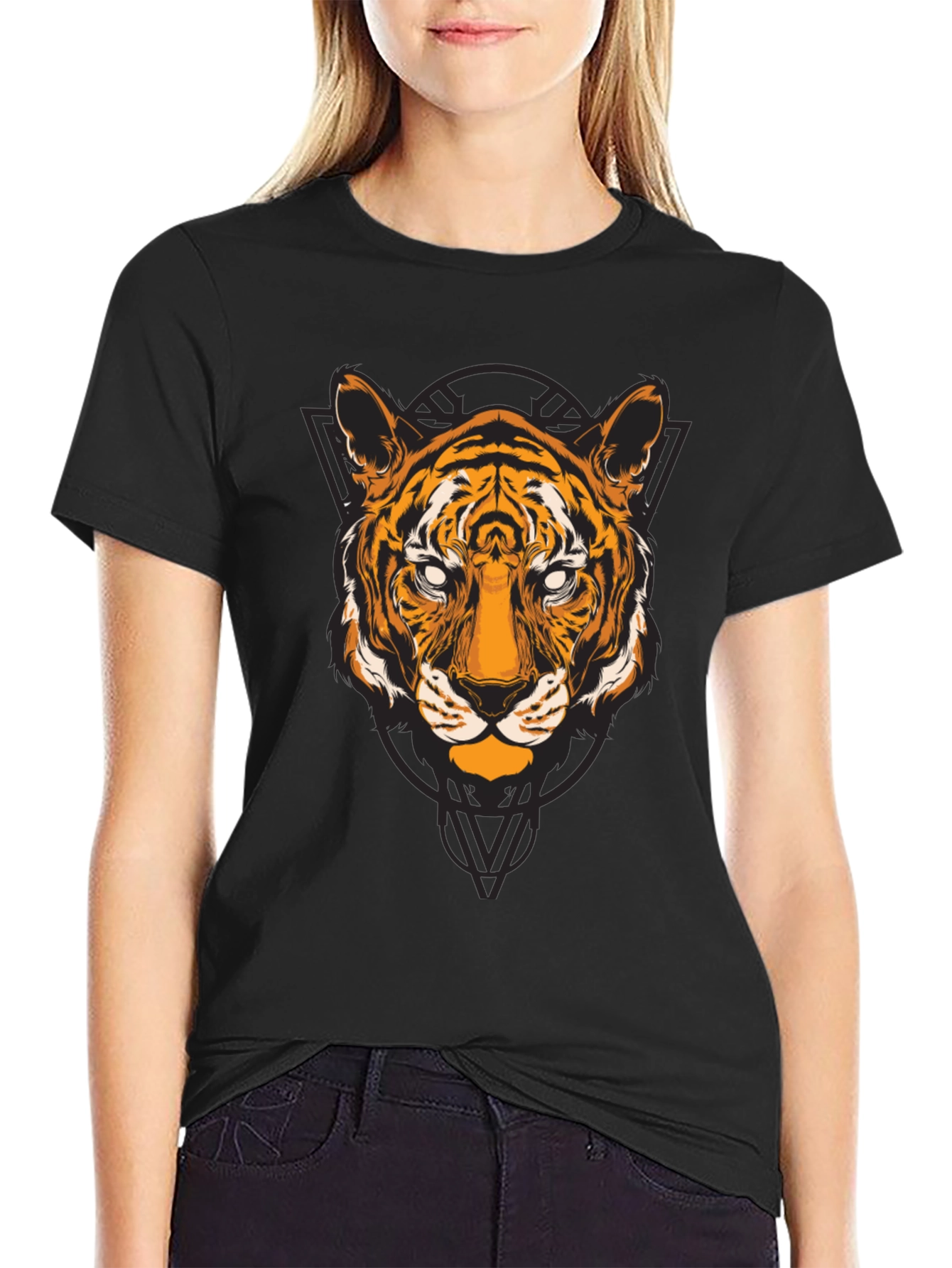 Tiger Graphic T-Shirt - Black Cotton Tee