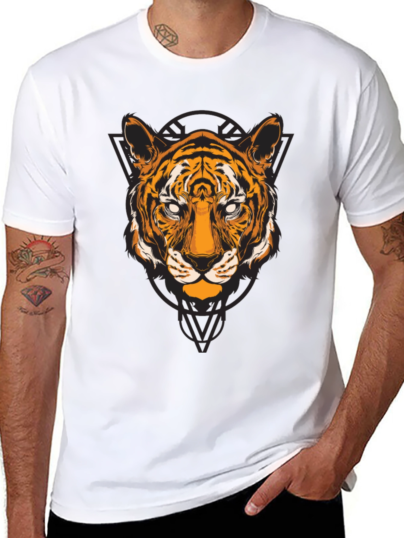 Tiger Graphic T-Shirt - Black Cotton Tee