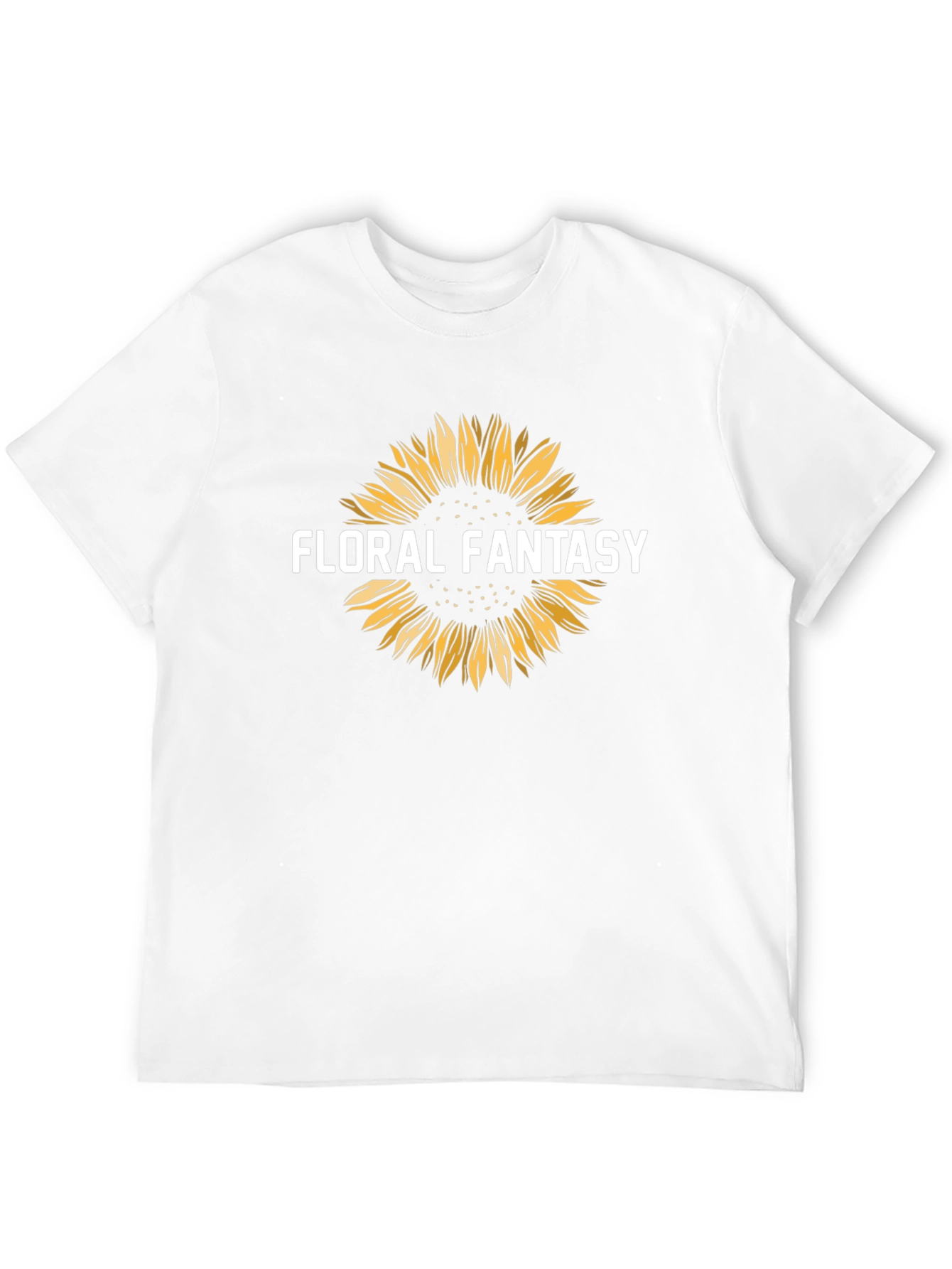 Floral Fantasy Sunflower Graphic Tee - Black
