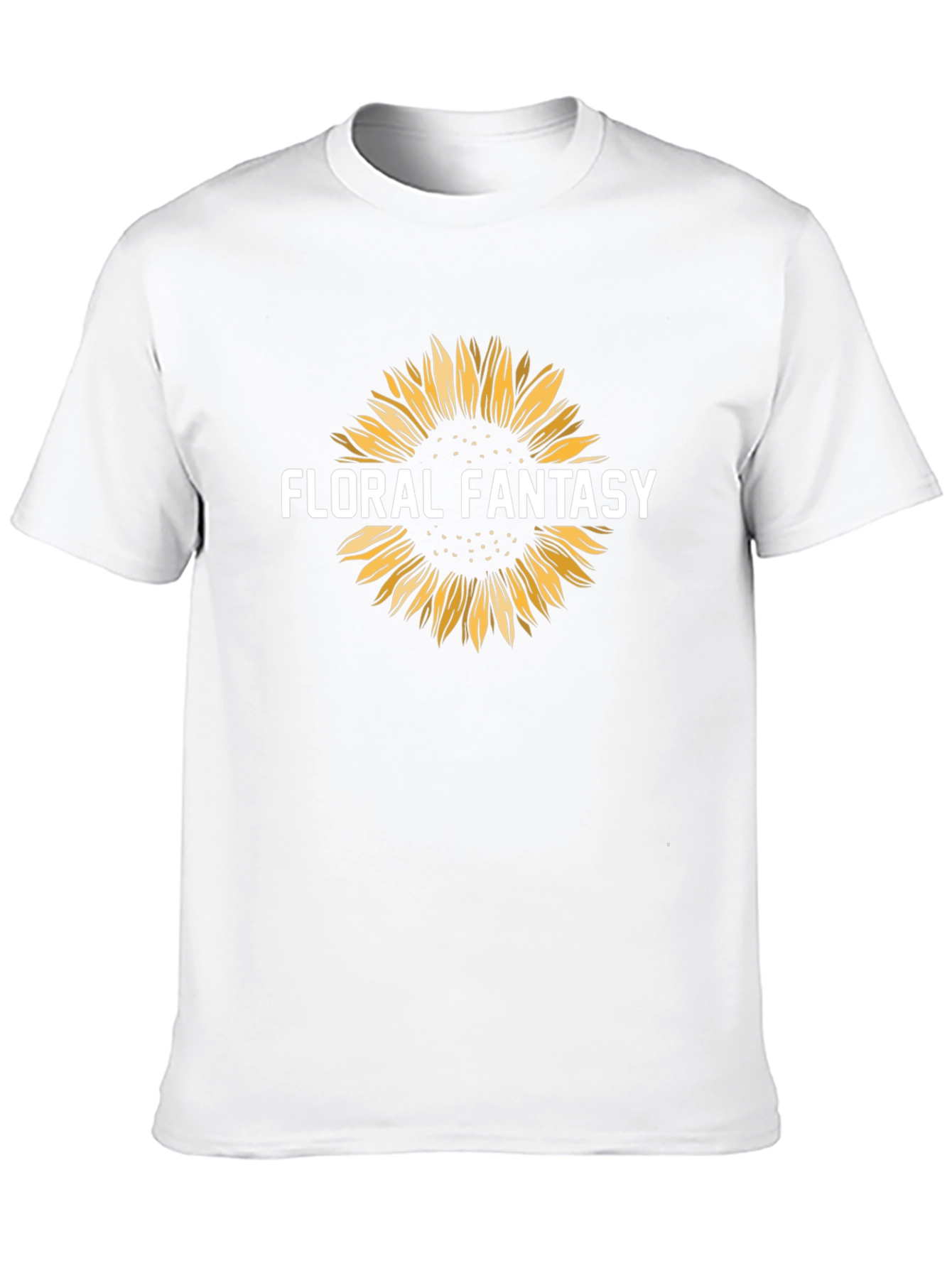 Floral Fantasy Sunflower Graphic Tee - Black