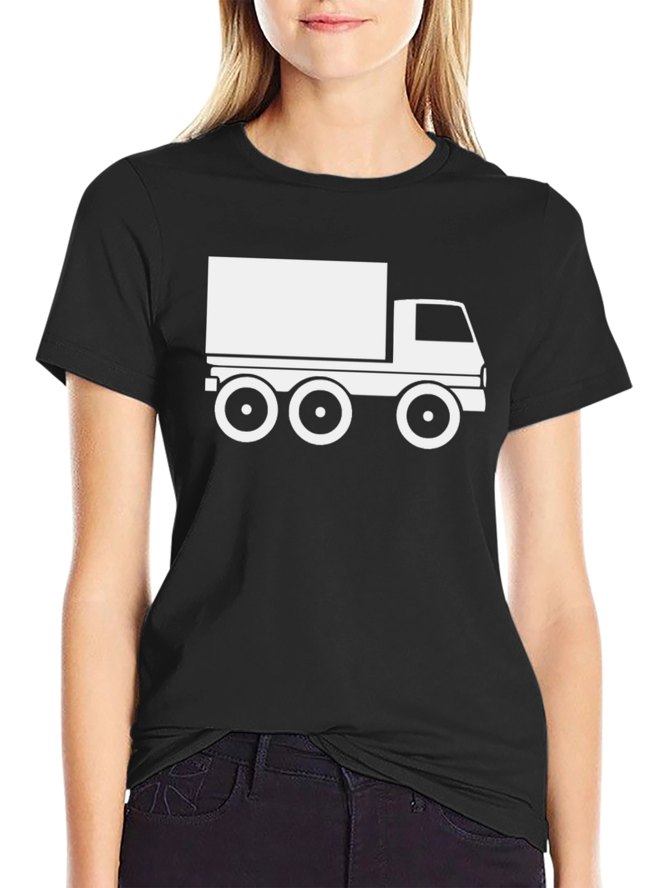 Truck Graphic Tee - Black Cotton T-Shirt