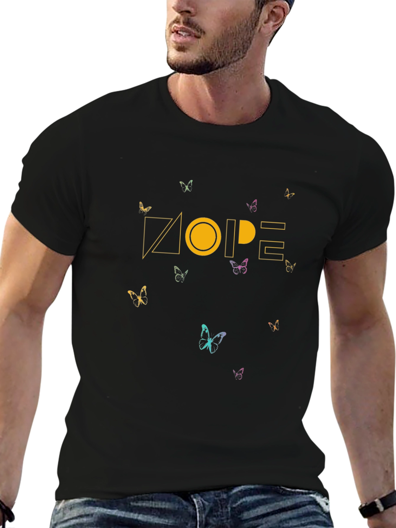 Dope Butterfly Graphic Tee - Stylish Black T-Shirt