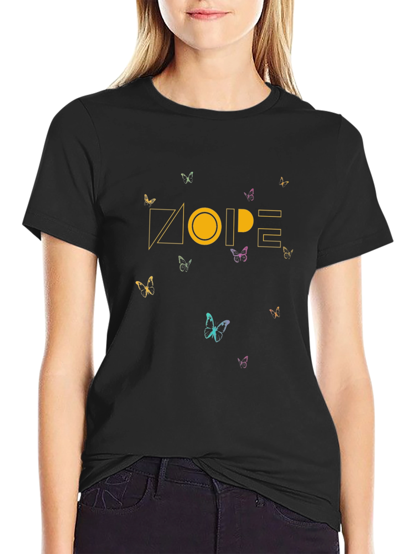 Dope Butterfly Graphic Tee - Stylish Black T-Shirt