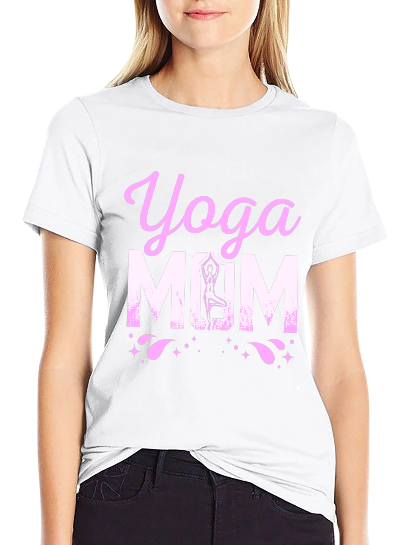Yoga Mom Black Graphic T-Shirt