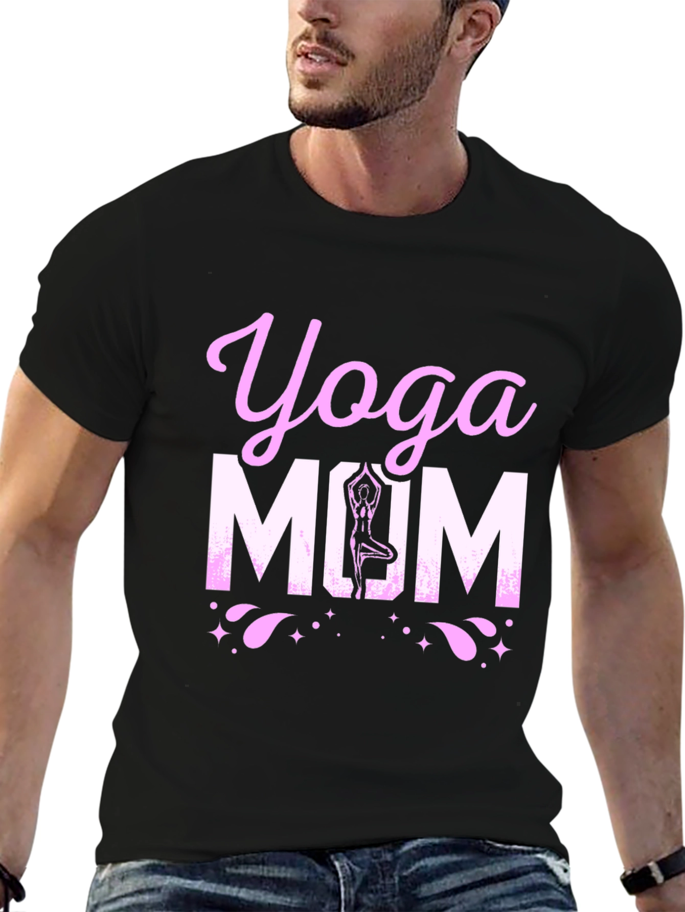 Yoga Mom Black Graphic T-Shirt