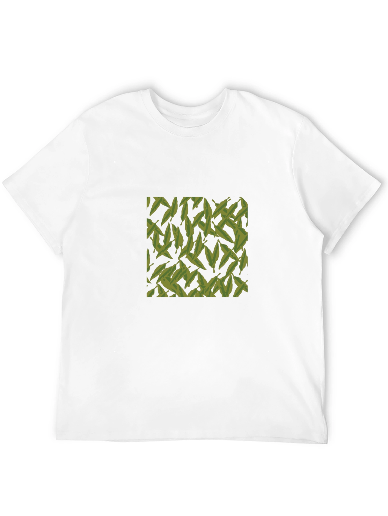 Leaf Pattern Black T-Shirt