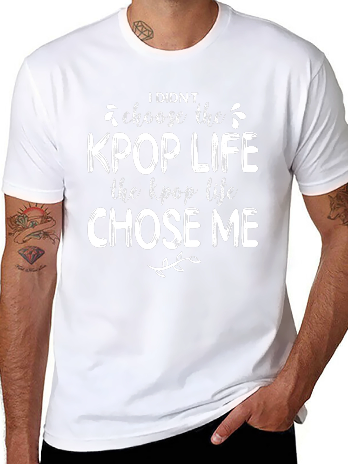 KPOP Life Chose Me Black Graphic T-Shirt