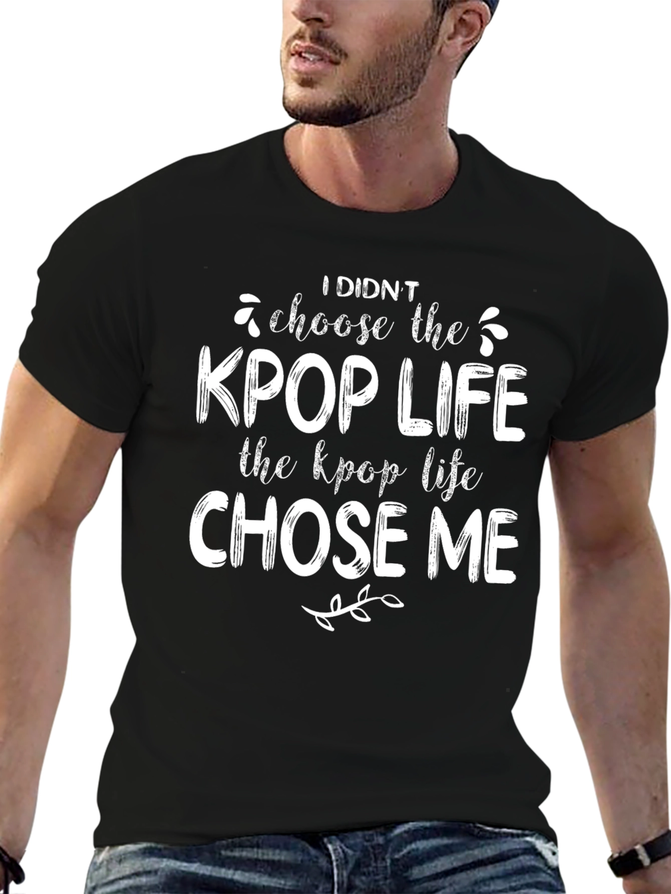 KPOP Life Chose Me Black Graphic T-Shirt