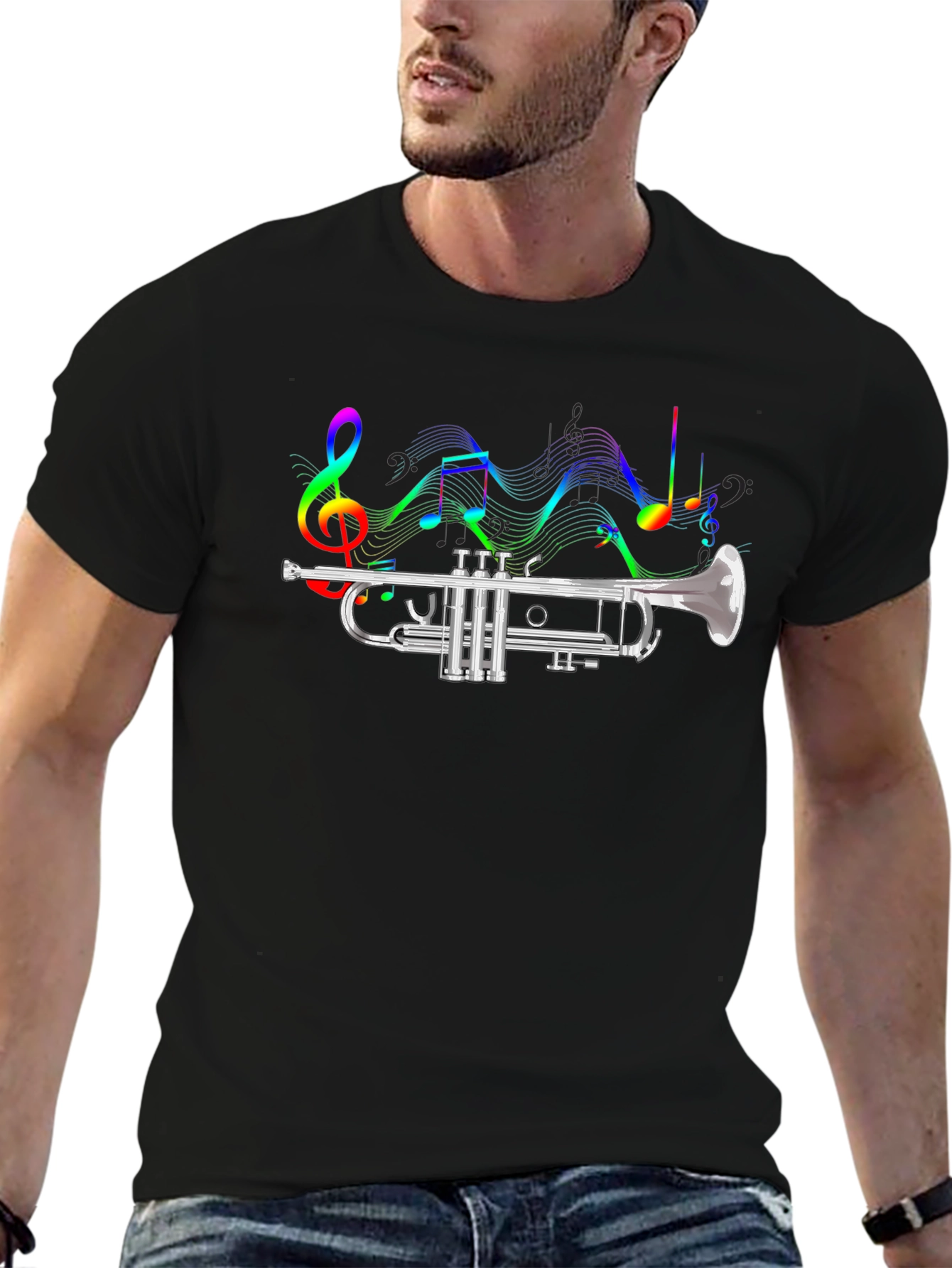 Trumpet and Music Note T-Shirt