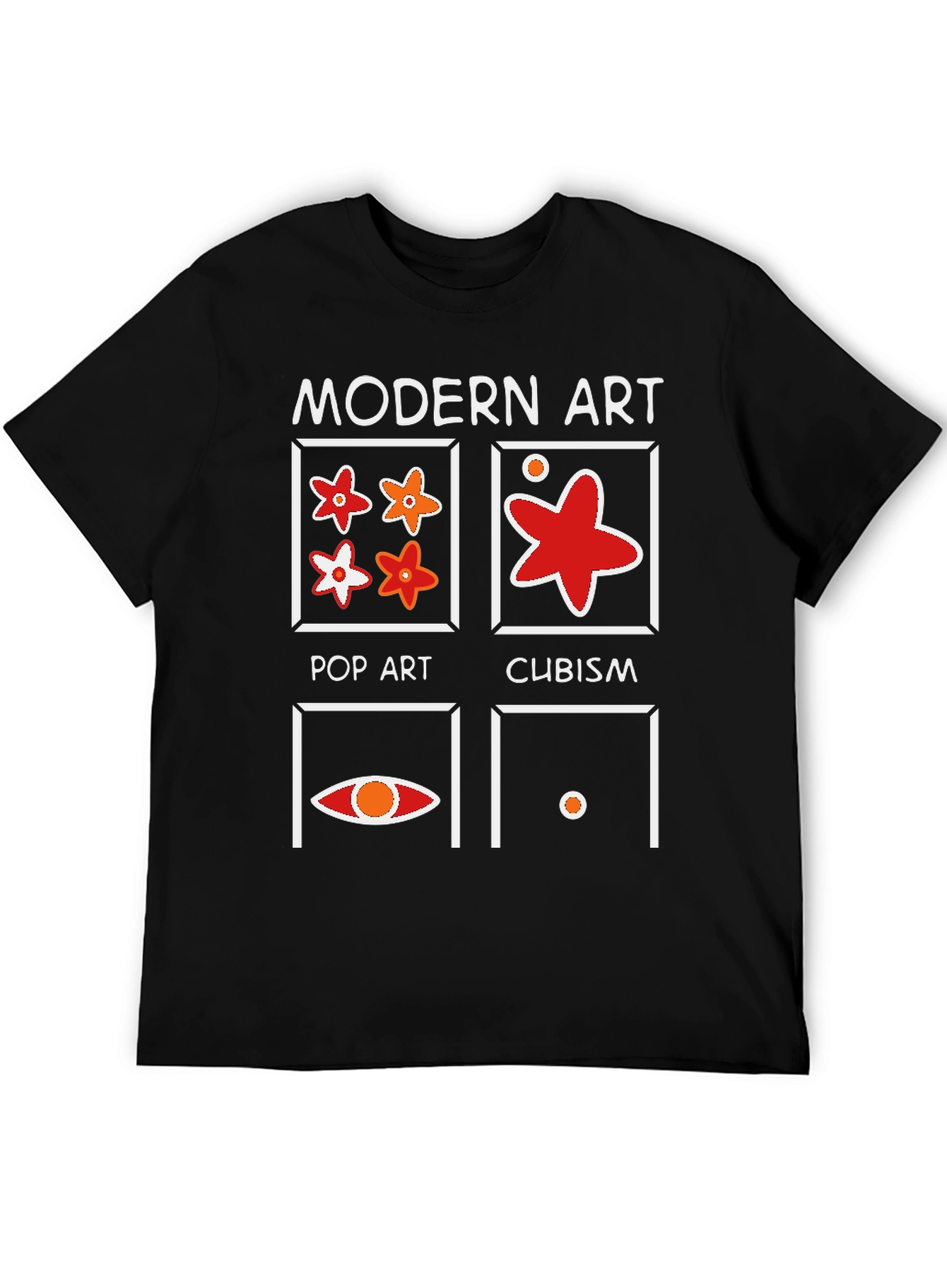 Modern Art Graphic T-Shirt - Pop Art Cubism Design