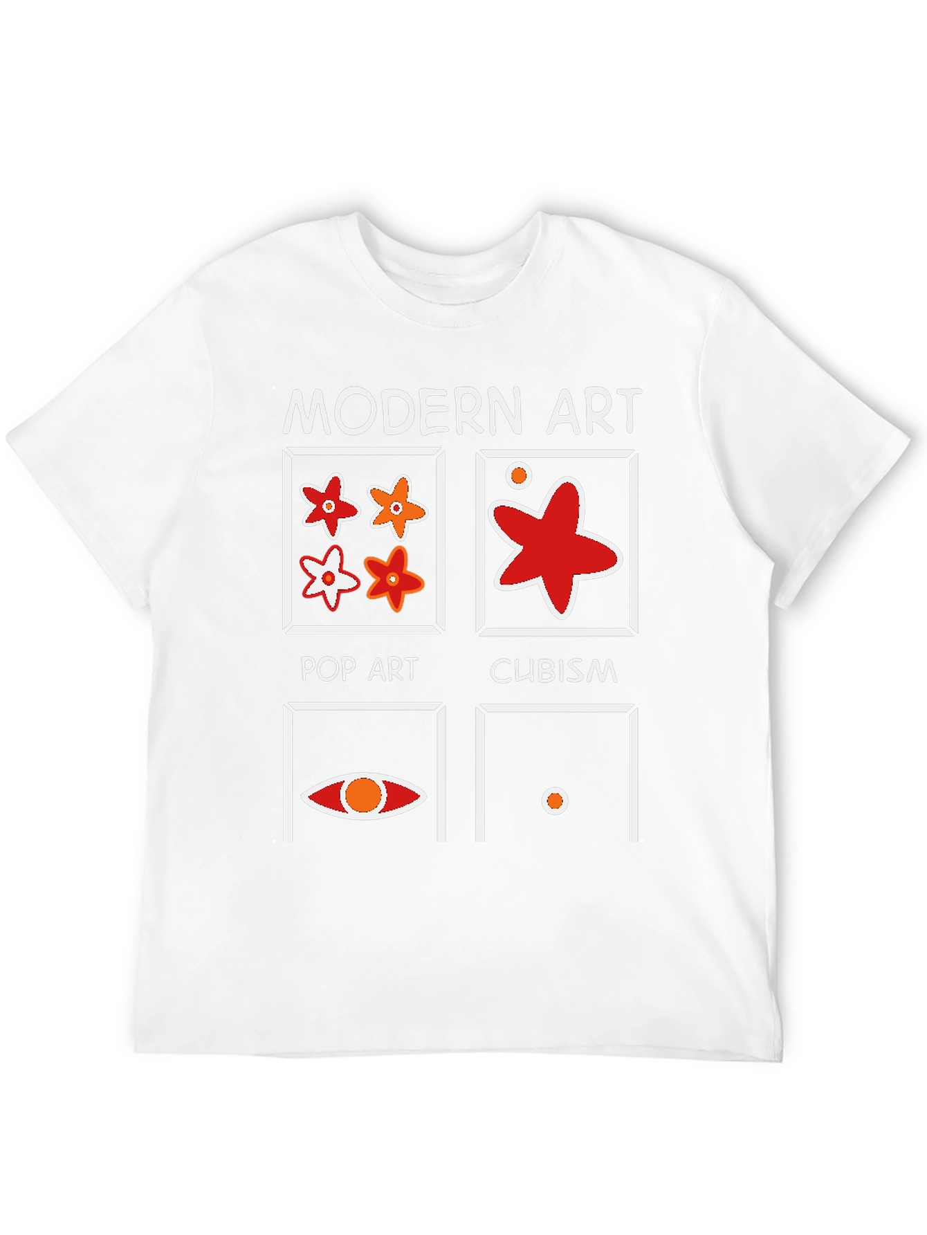 Modern Art Graphic T-Shirt - Pop Art Cubism Design