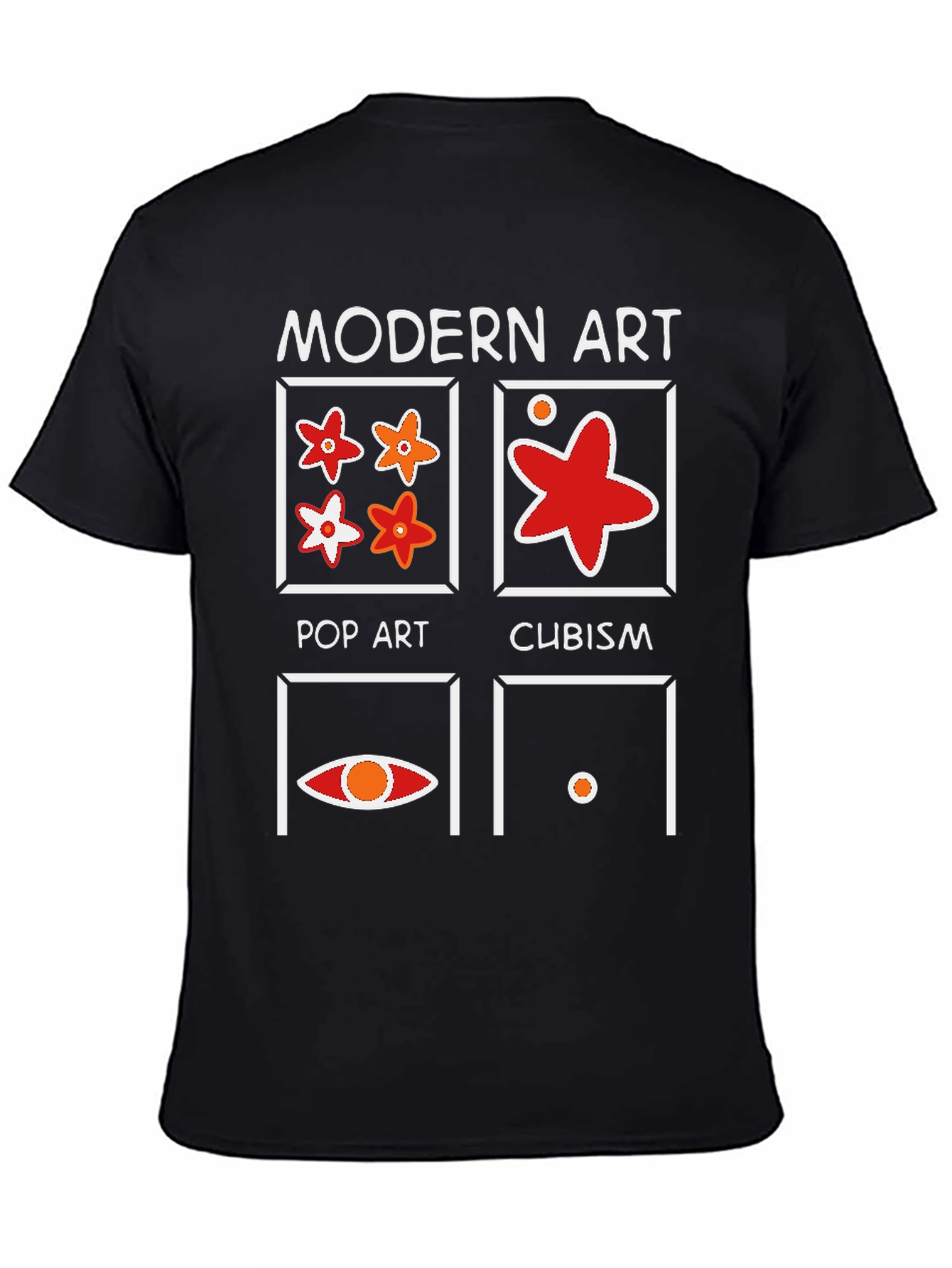 Modern Art Graphic T-Shirt - Pop Art Cubism Design