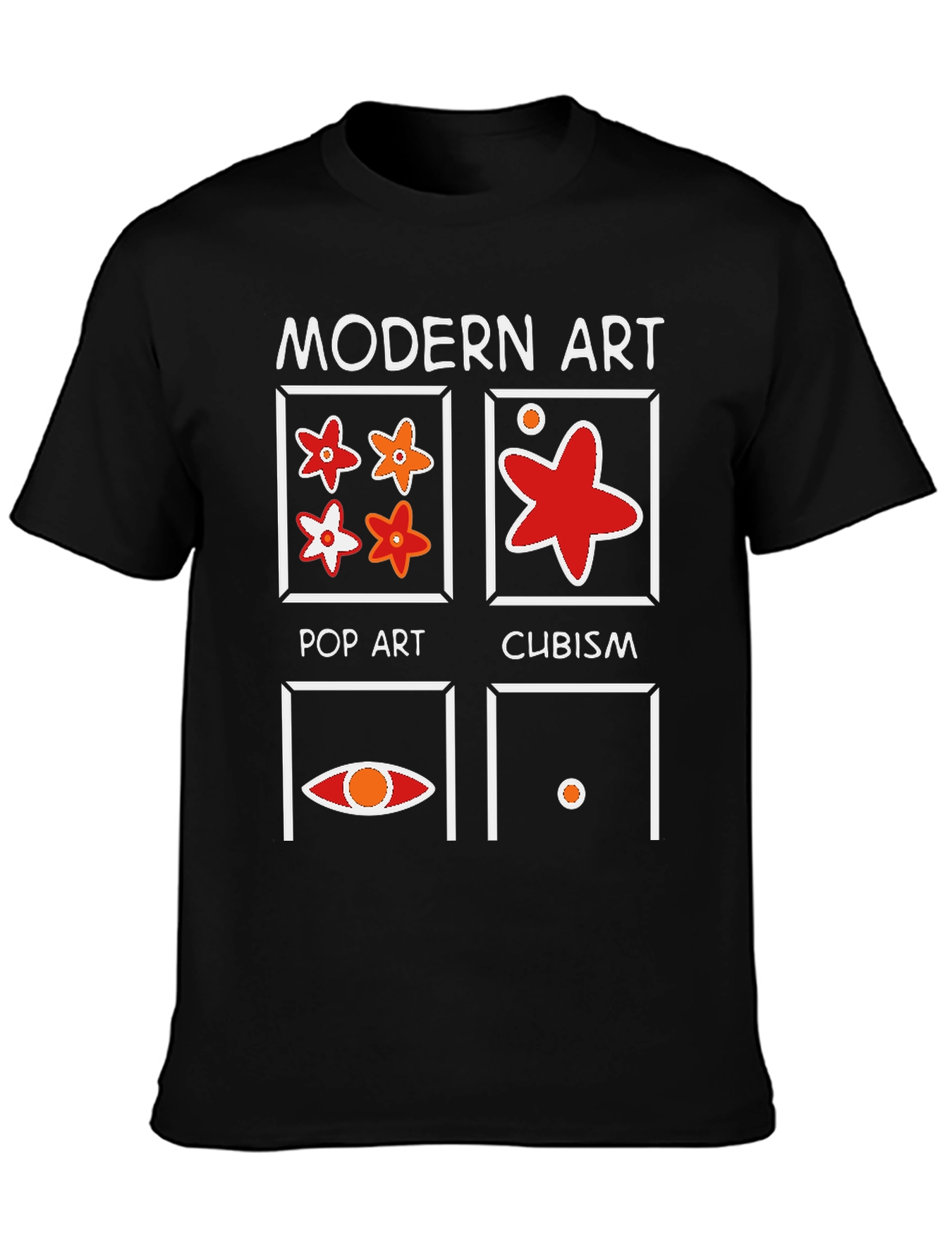 Modern Art Graphic T-Shirt - Pop Art Cubism Design