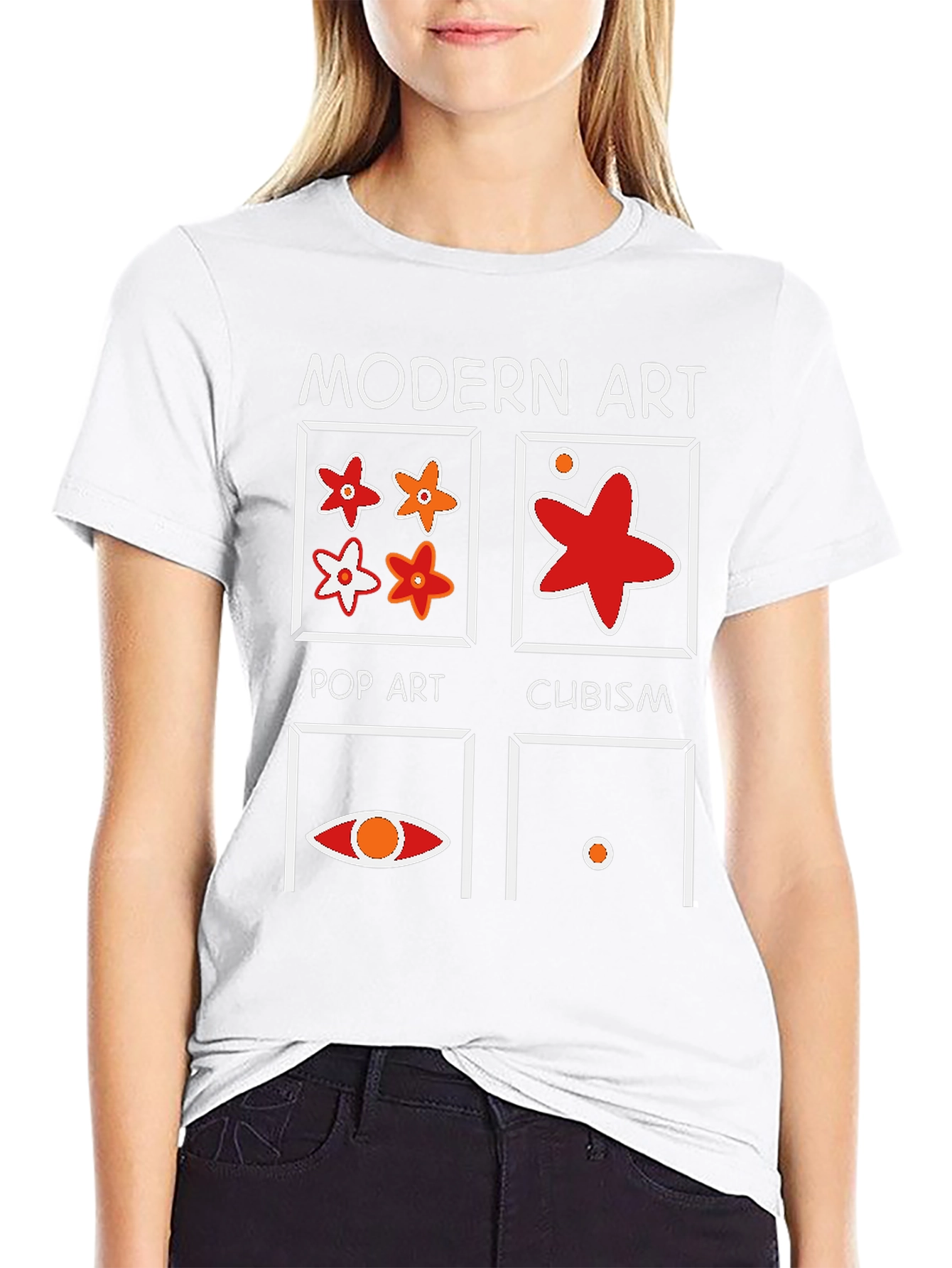 Modern Art Graphic T-Shirt - Pop Art Cubism Design