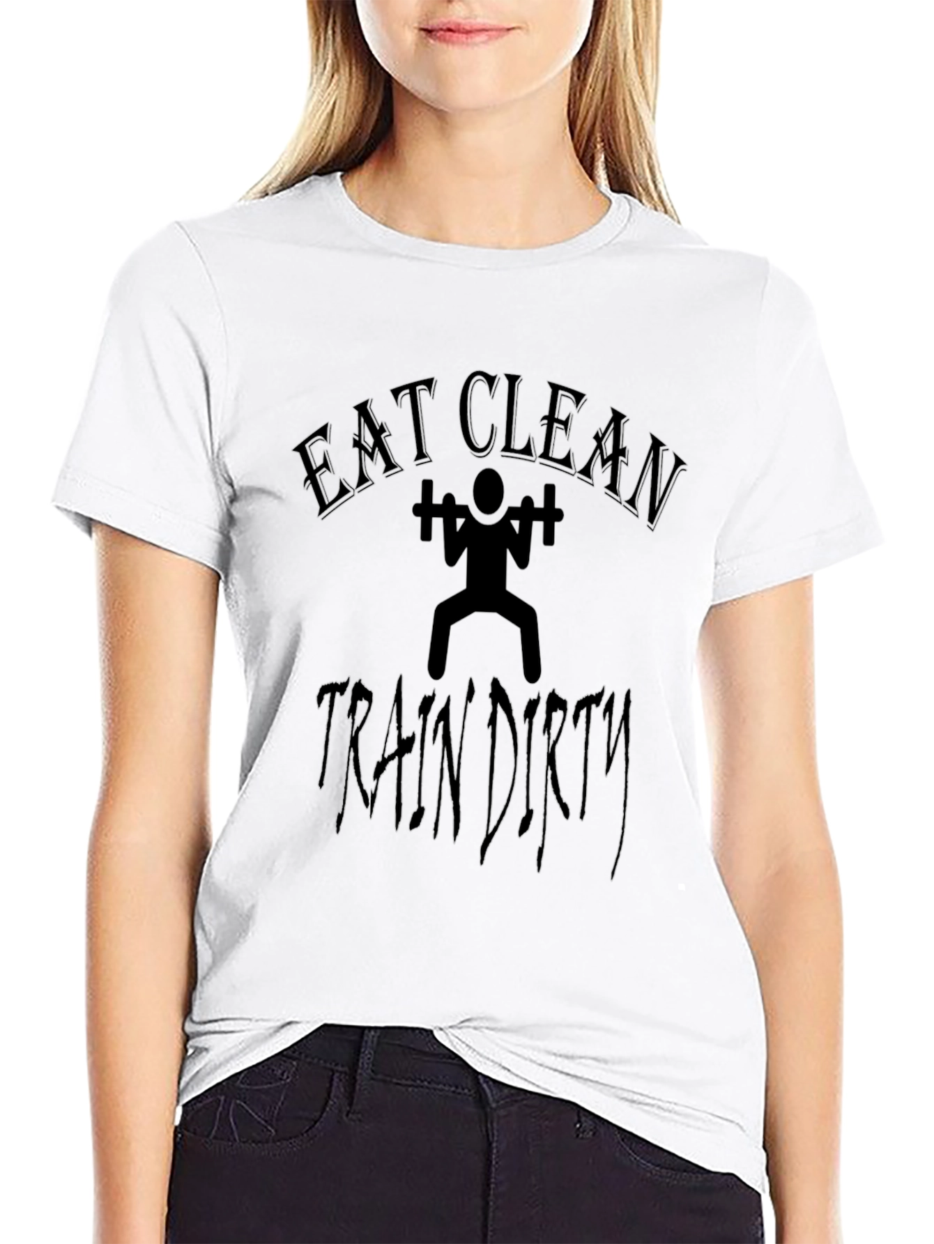 Eat Clean Train Dirty Graphic Tee - Black