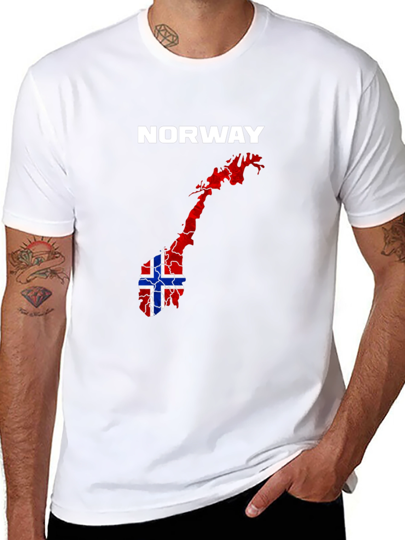 Norway Flag Map Graphic T-Shirt