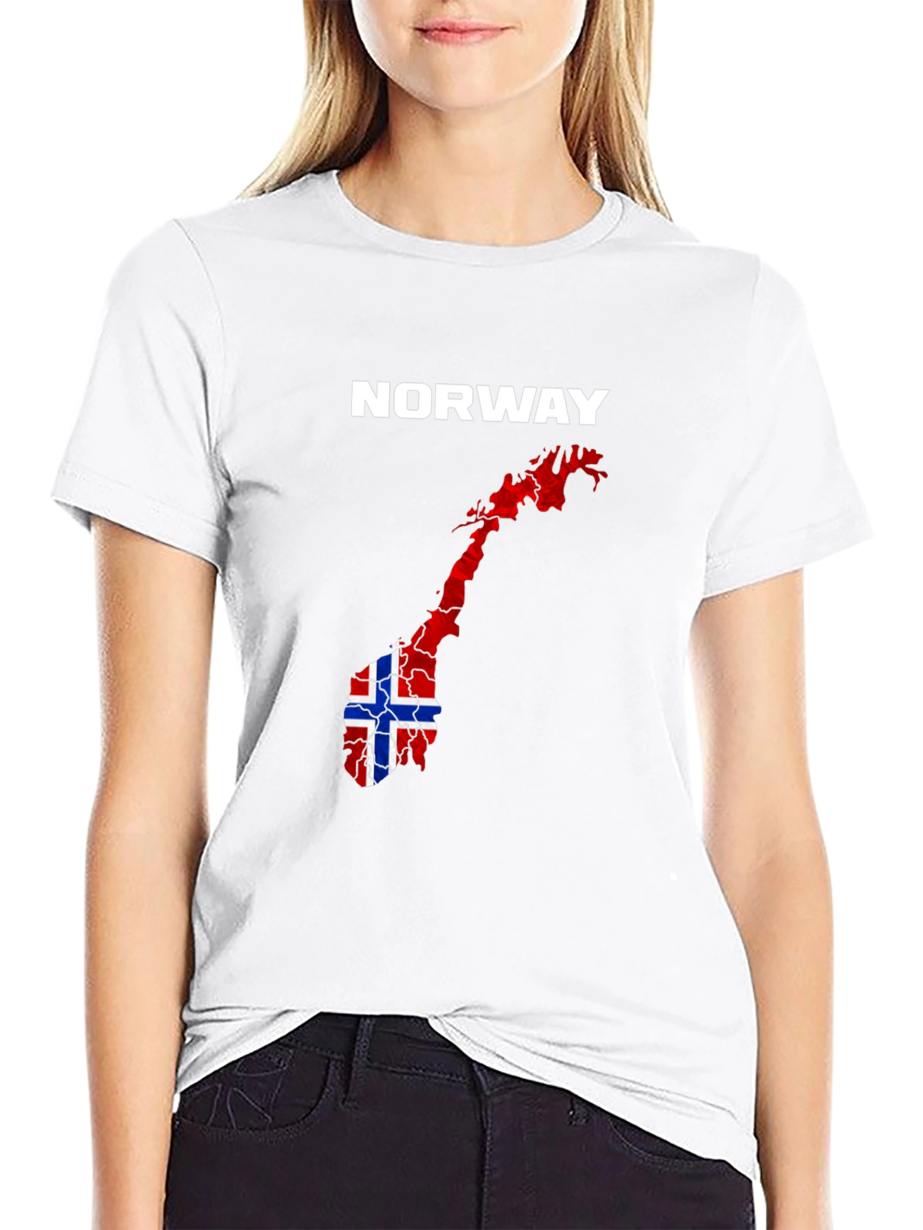 Norway Flag Map Graphic T-Shirt