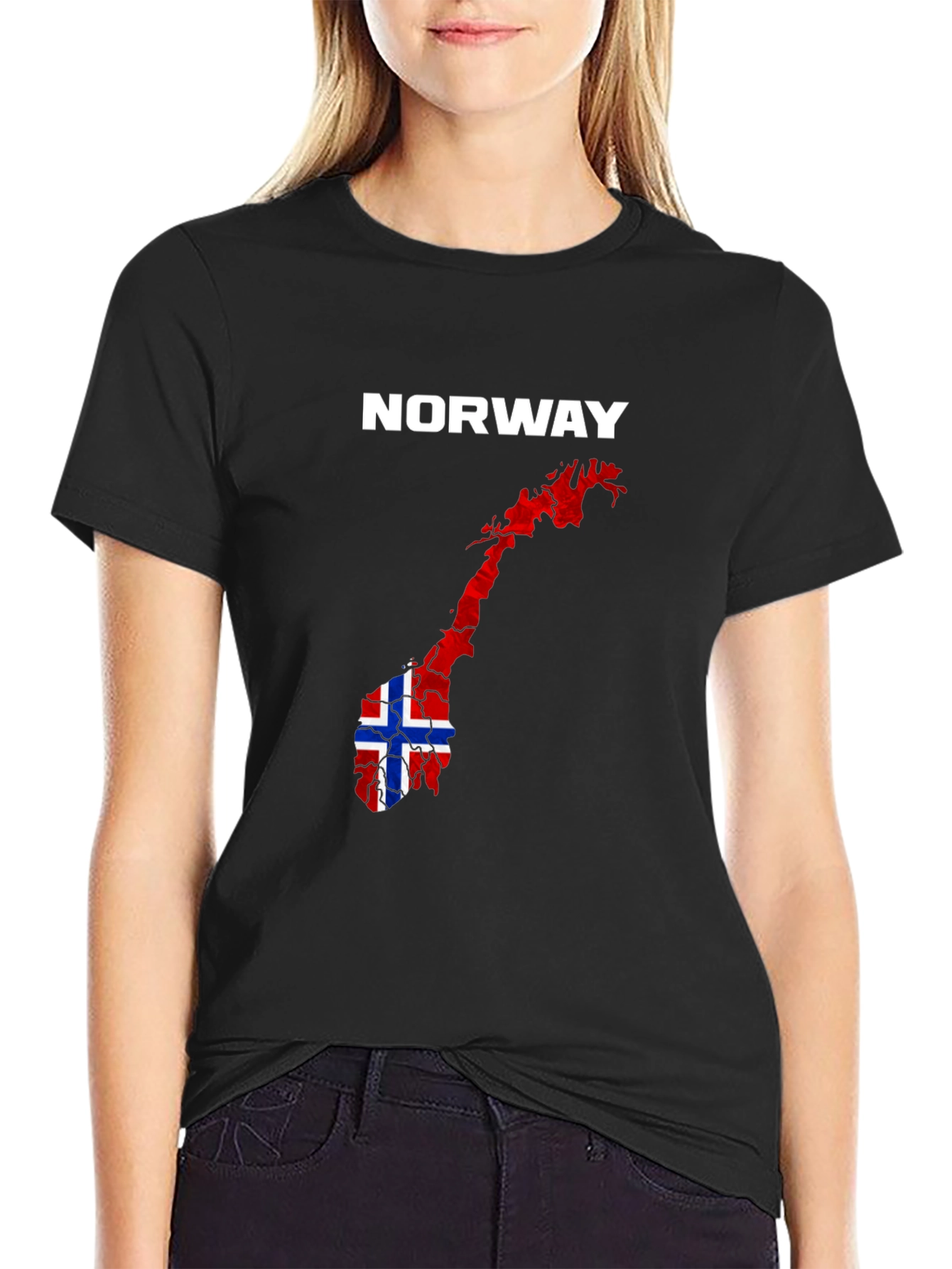 Norway Flag Map Graphic T-Shirt