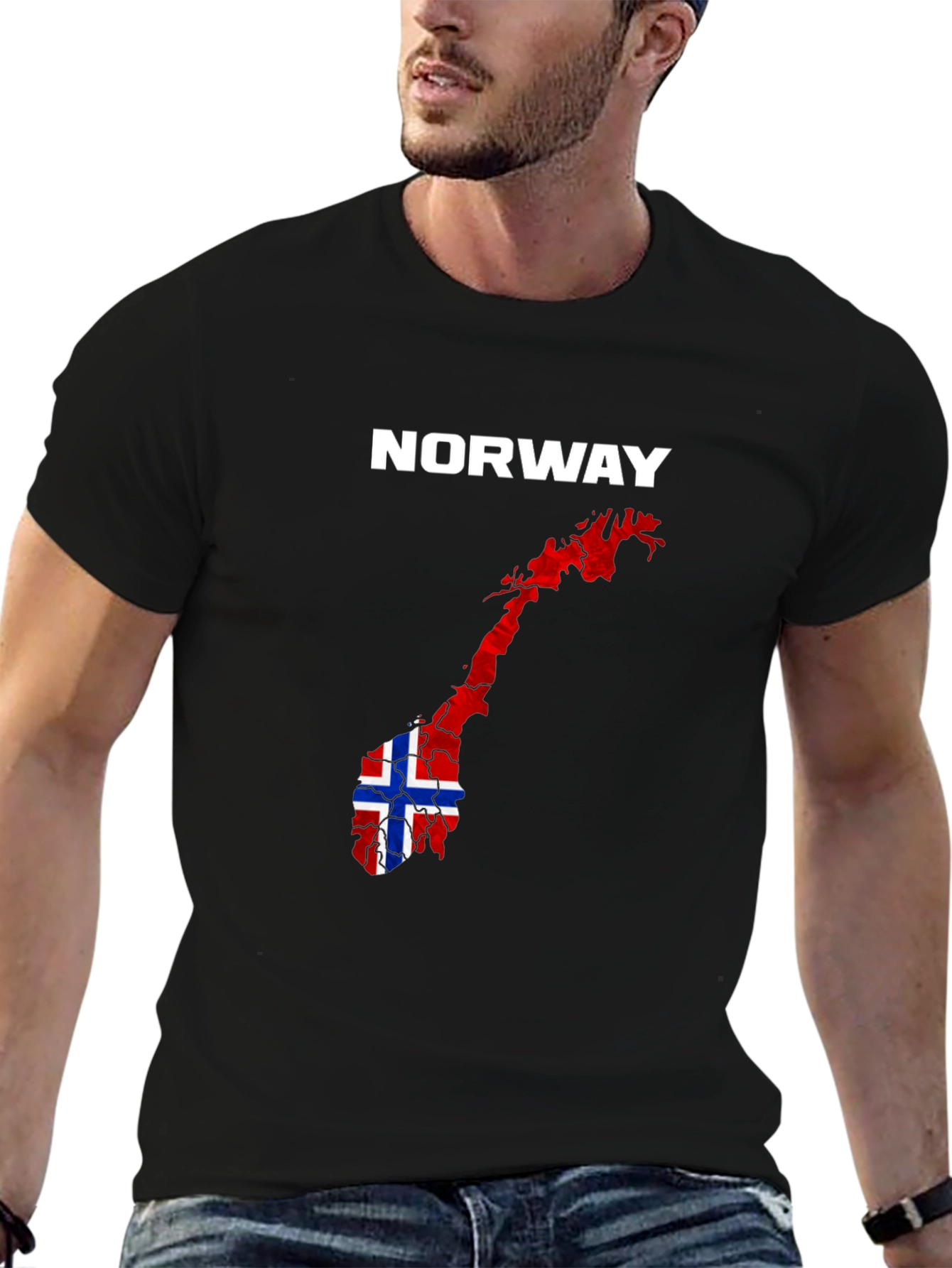 Norway Flag Map Graphic T-Shirt