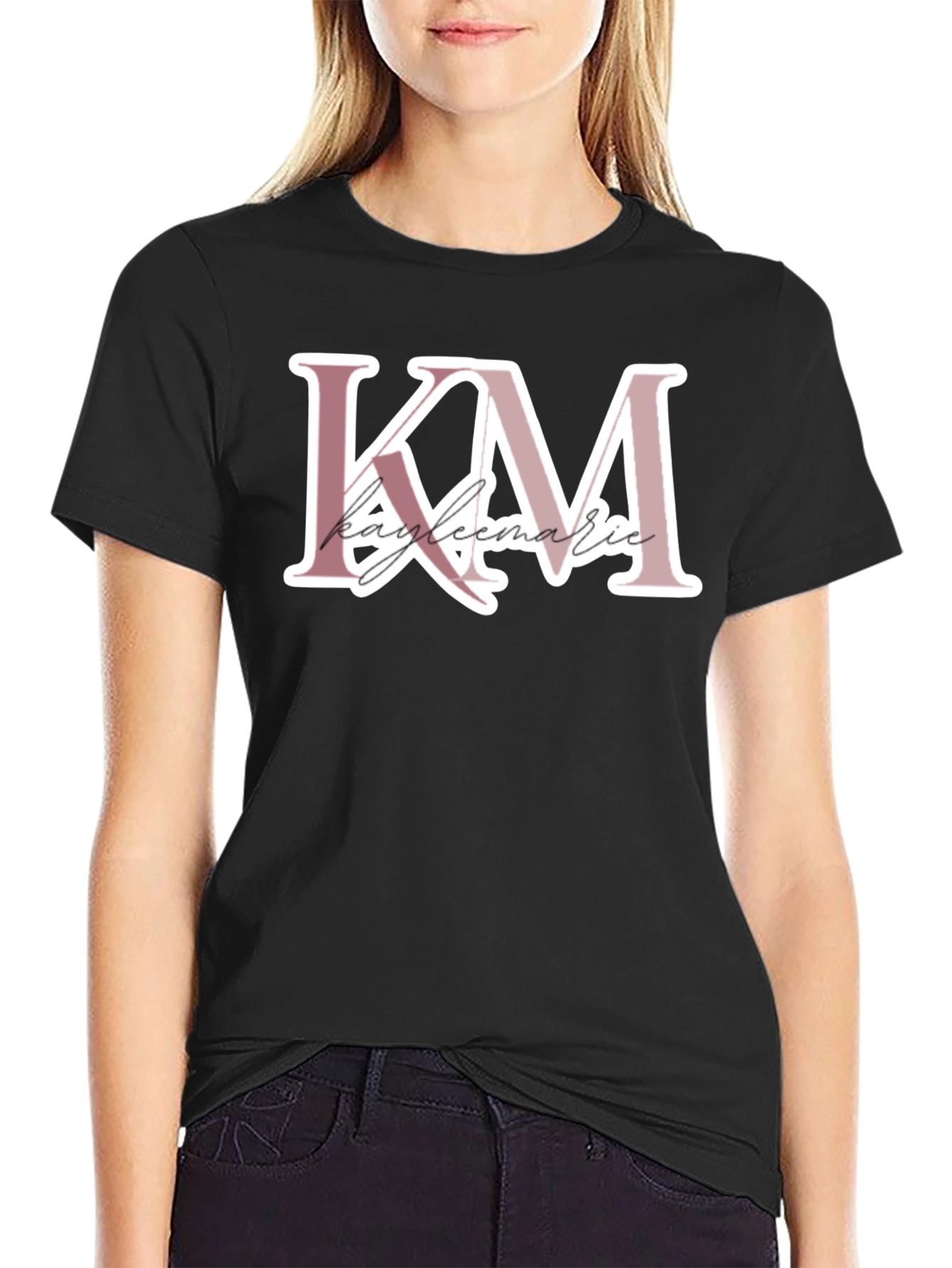 Kayleemarie Initials KM Black Tee