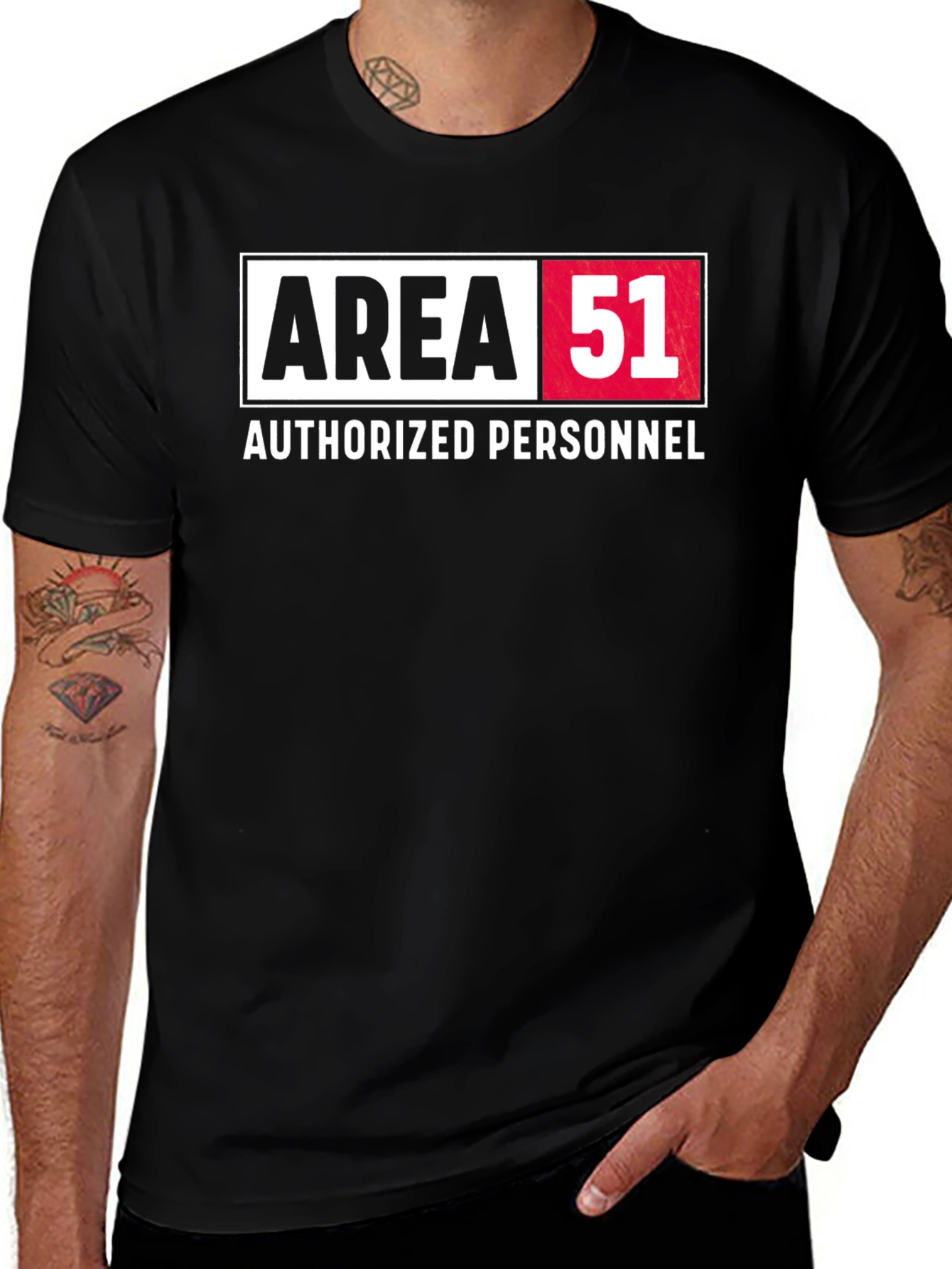 Area 51 Authorized Personnel Black T-Shirt