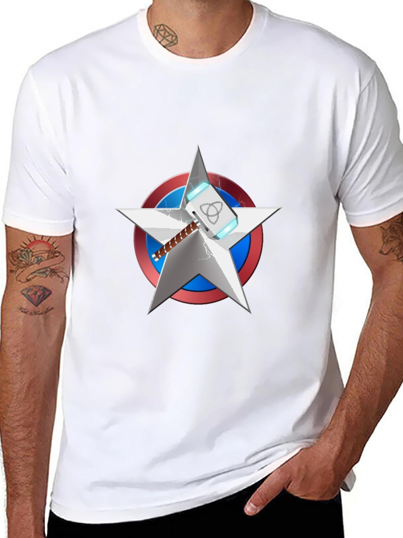Superhero Mashup T-Shirt - Captain America & Thor
