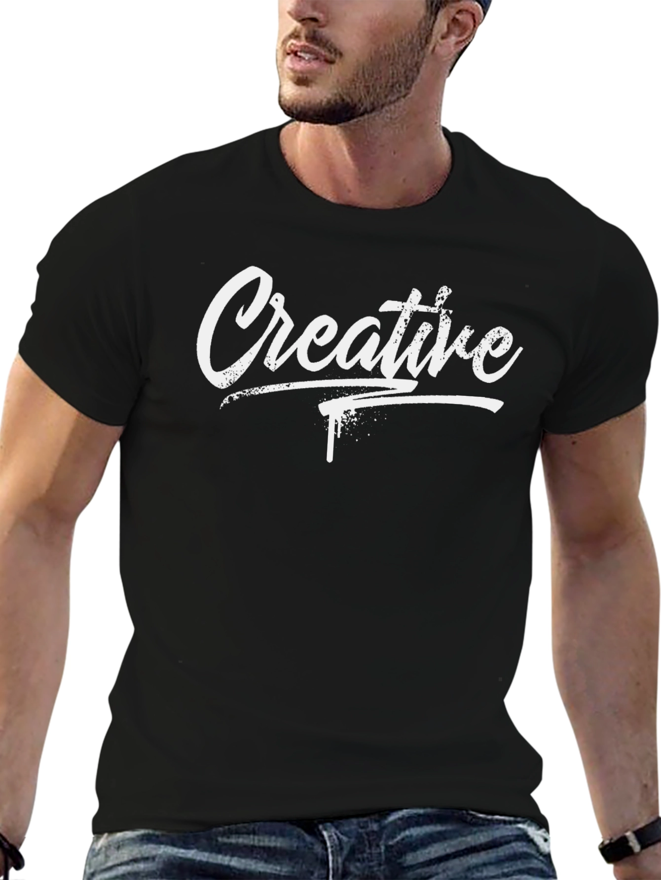 Creative Graphic Tee - Mens Black T-Shirt