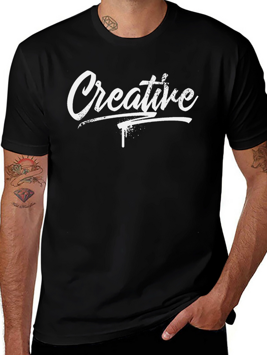 Creative Graphic Tee - Mens Black T-Shirt