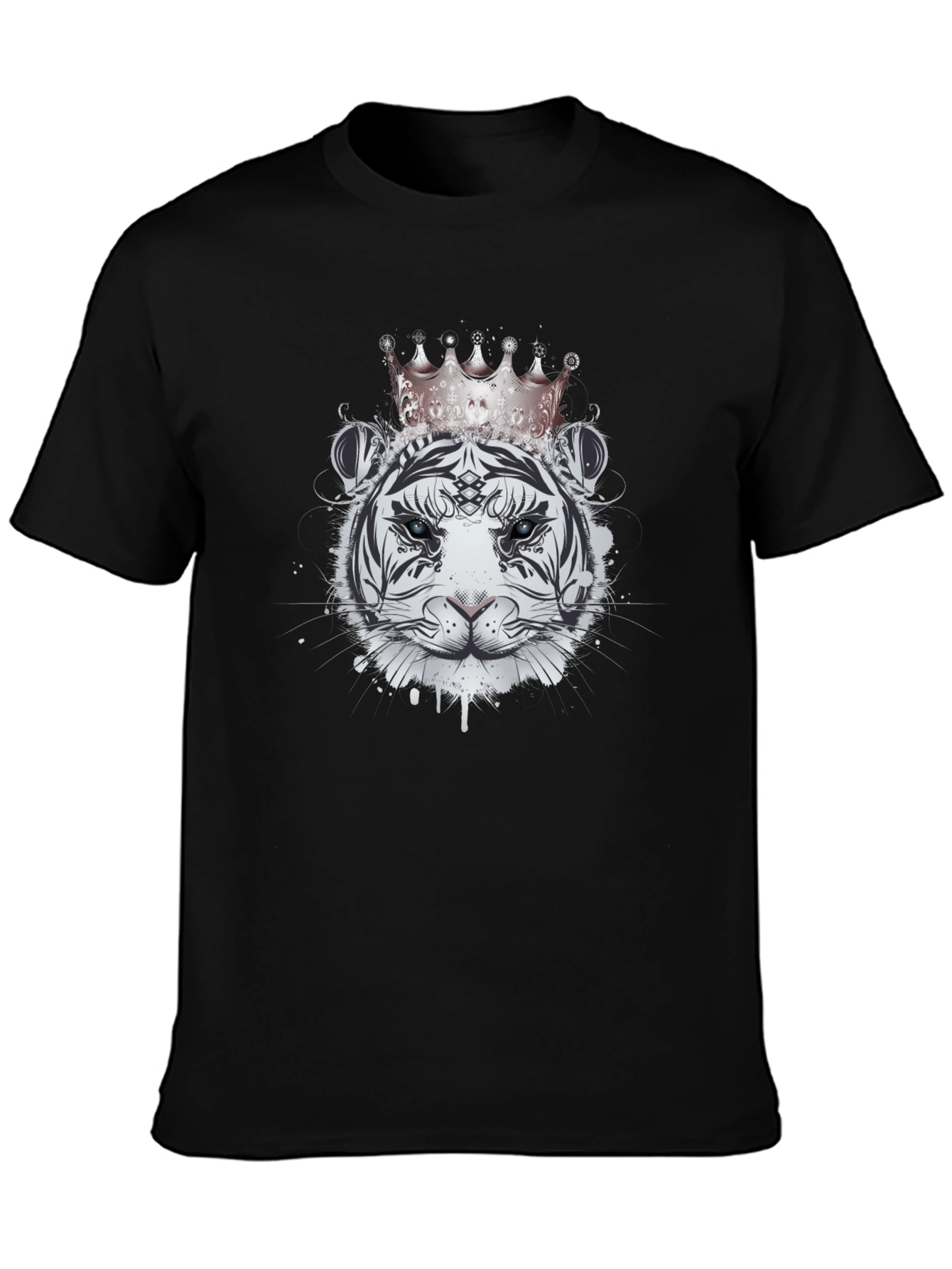 Royal Tiger Graphic Tee - Black Cotton Shirt