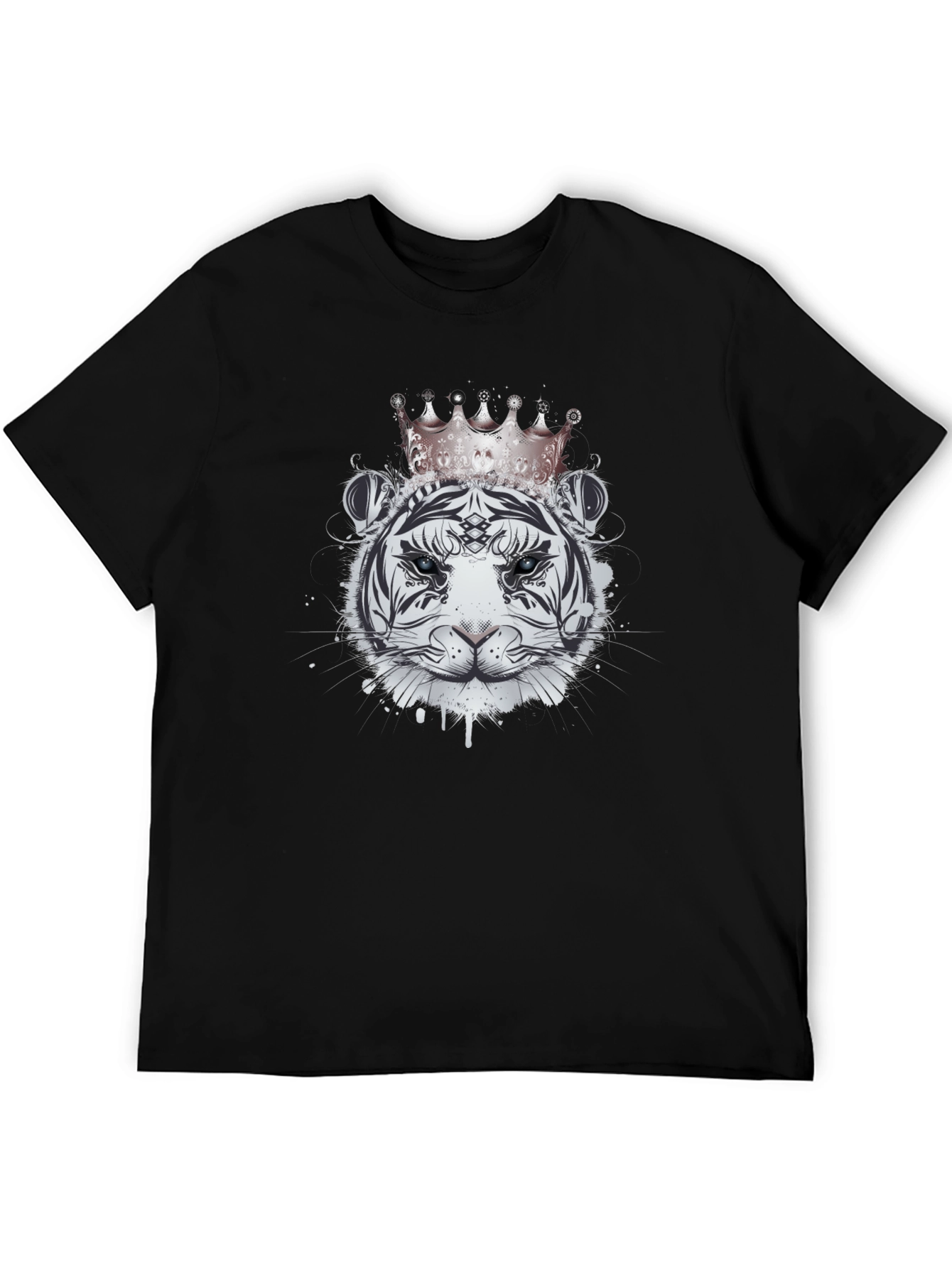 Royal Tiger Graphic Tee - Black Cotton Shirt