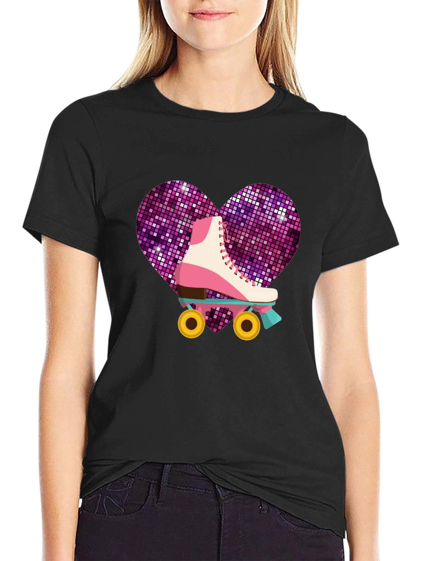 Retro Roller Skate Heart T-Shirt