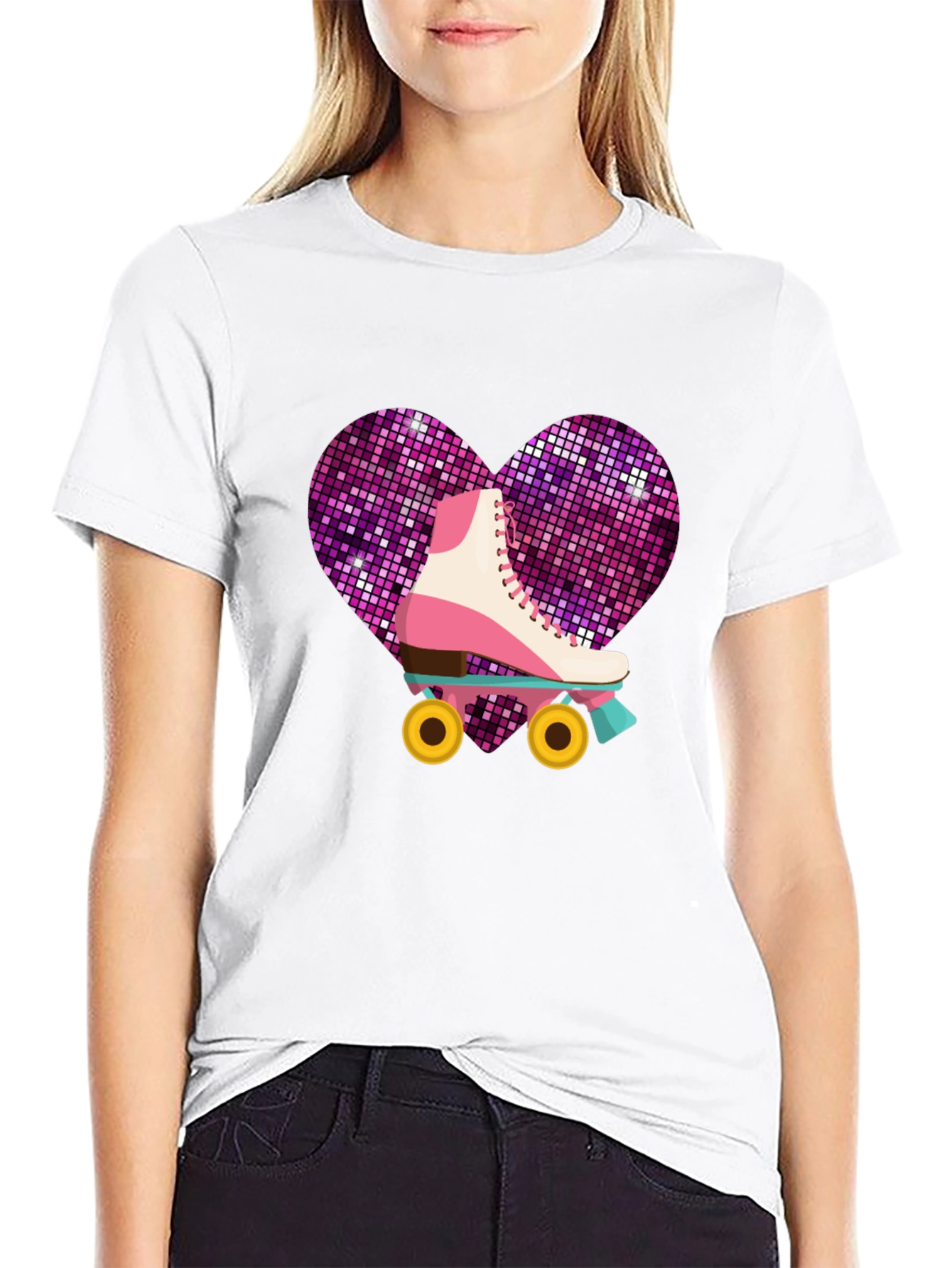 Retro Roller Skate Heart T-Shirt