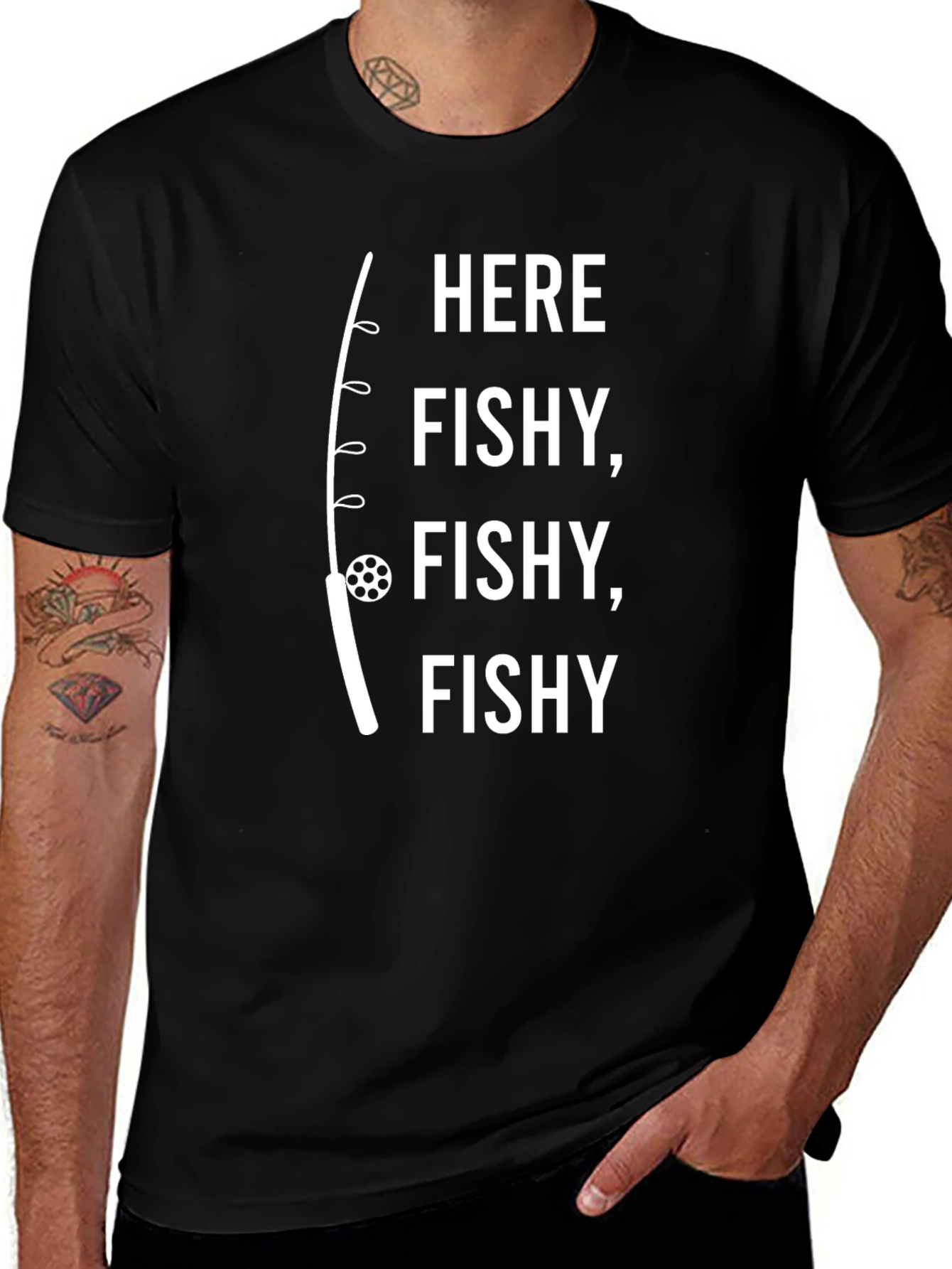 Here Fishy Fishy Funny Fishing T-Shirt