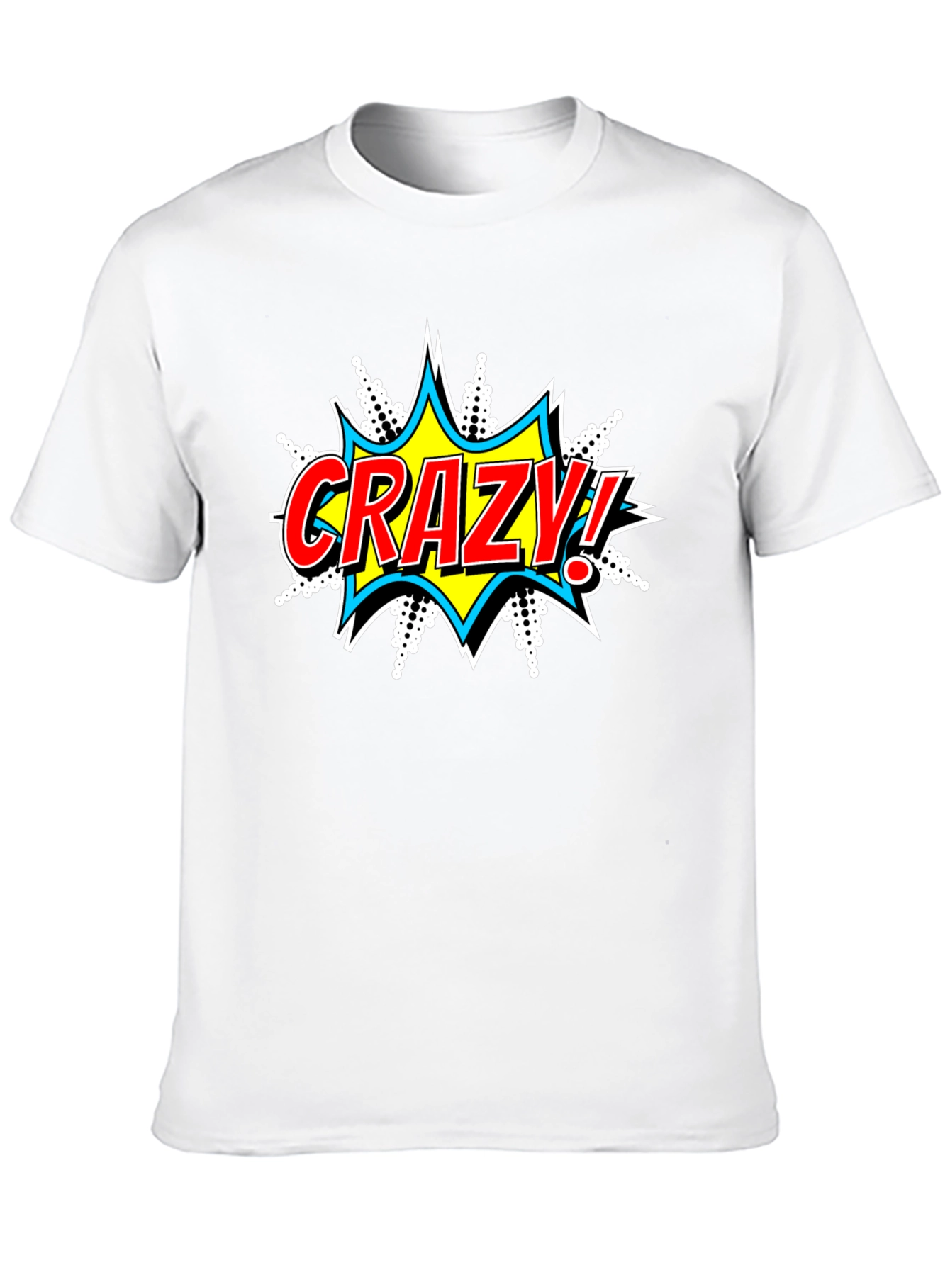Crazy Comic Burst Graphic Tee - Black Cotton T-Shirt