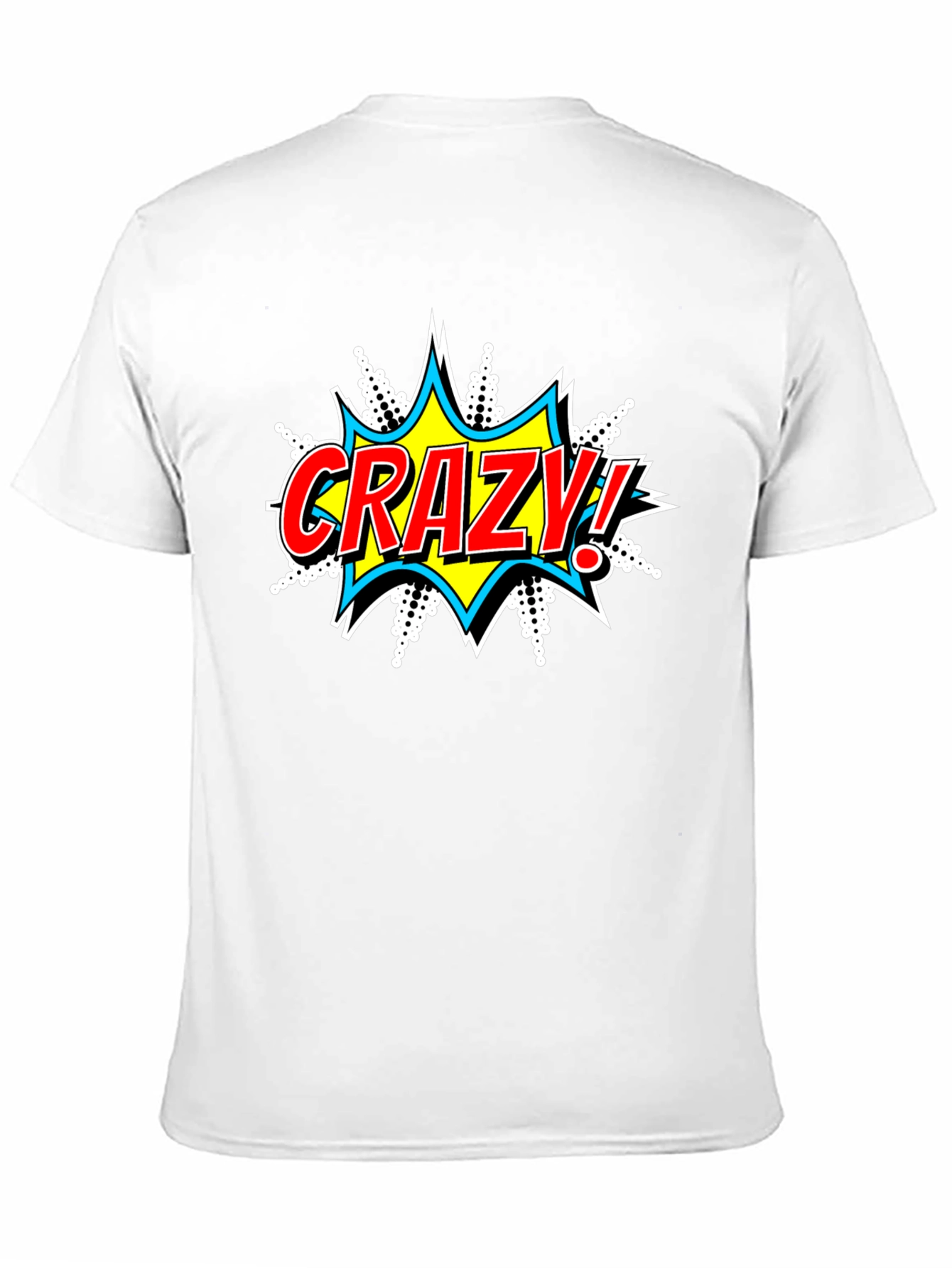 Crazy Comic Burst Graphic Tee - Black Cotton T-Shirt