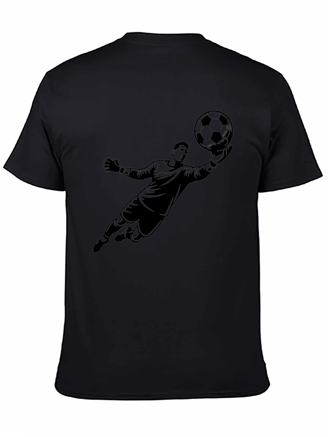 Soccer Goalie Graphic Tee - Black Cotton T-Shirt