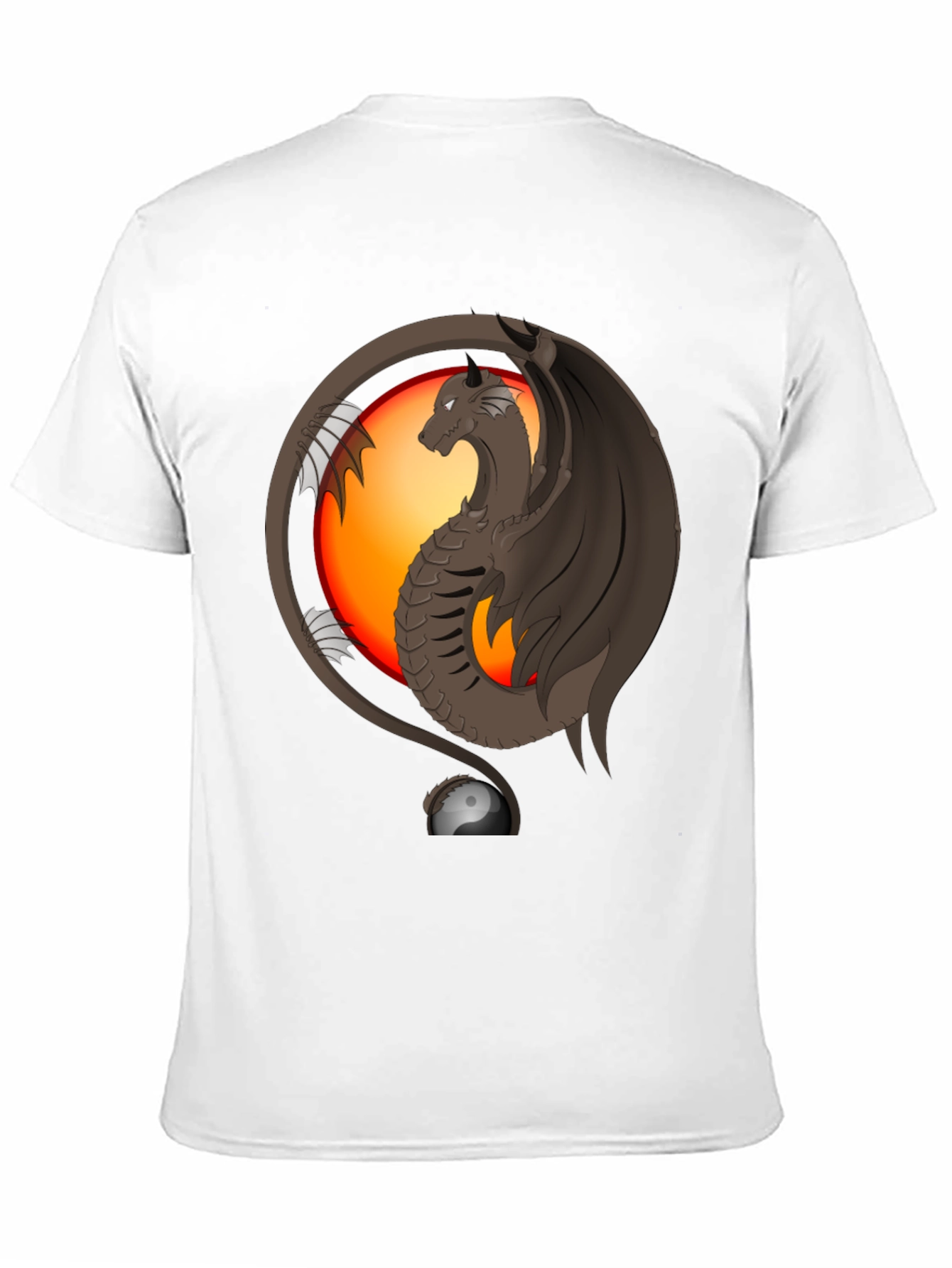 Dragon Yin Yang Graphic Print T-Shirt