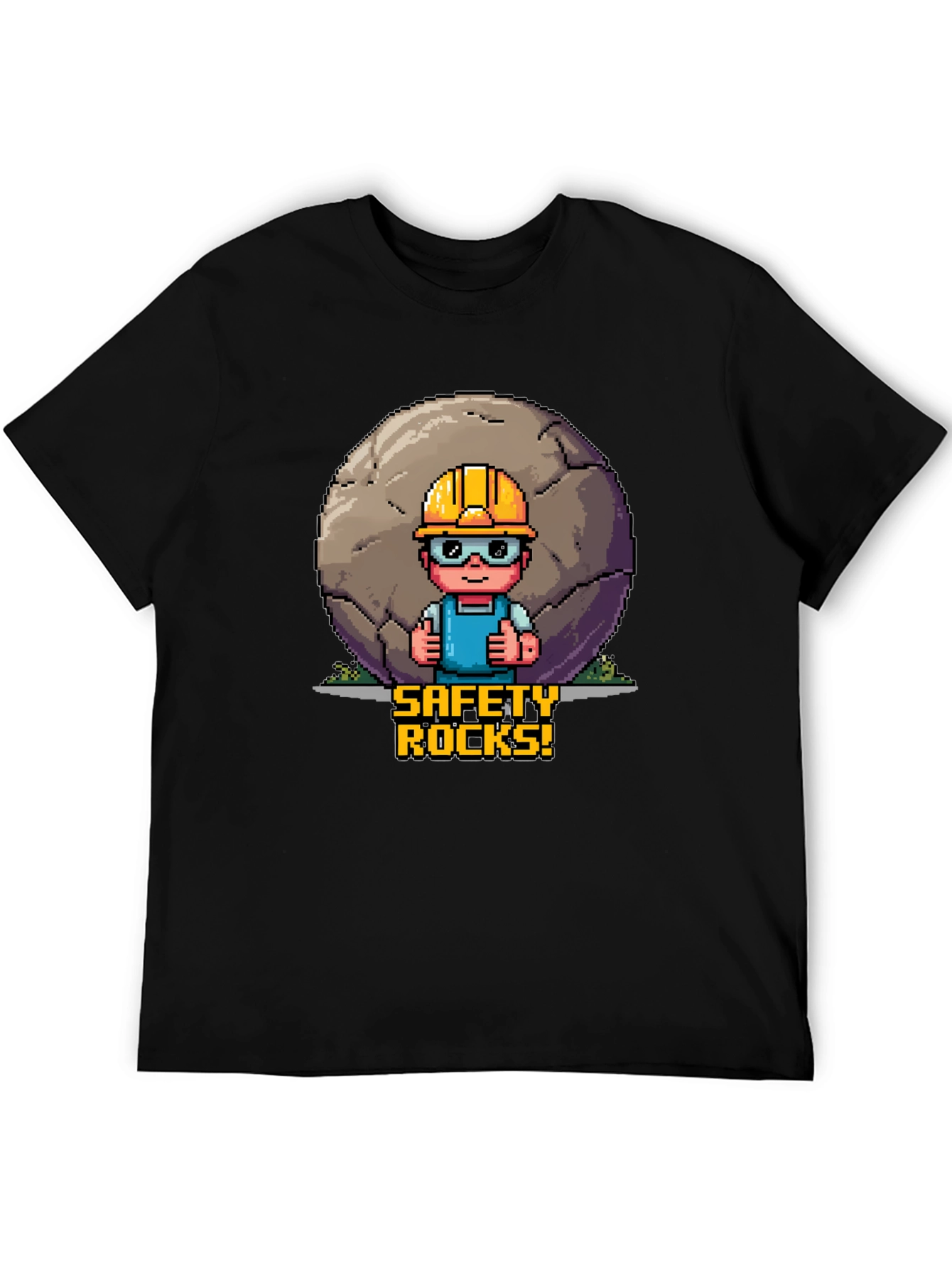 Safety Rocks T-Shirt - Pixel Art Graphic Tee