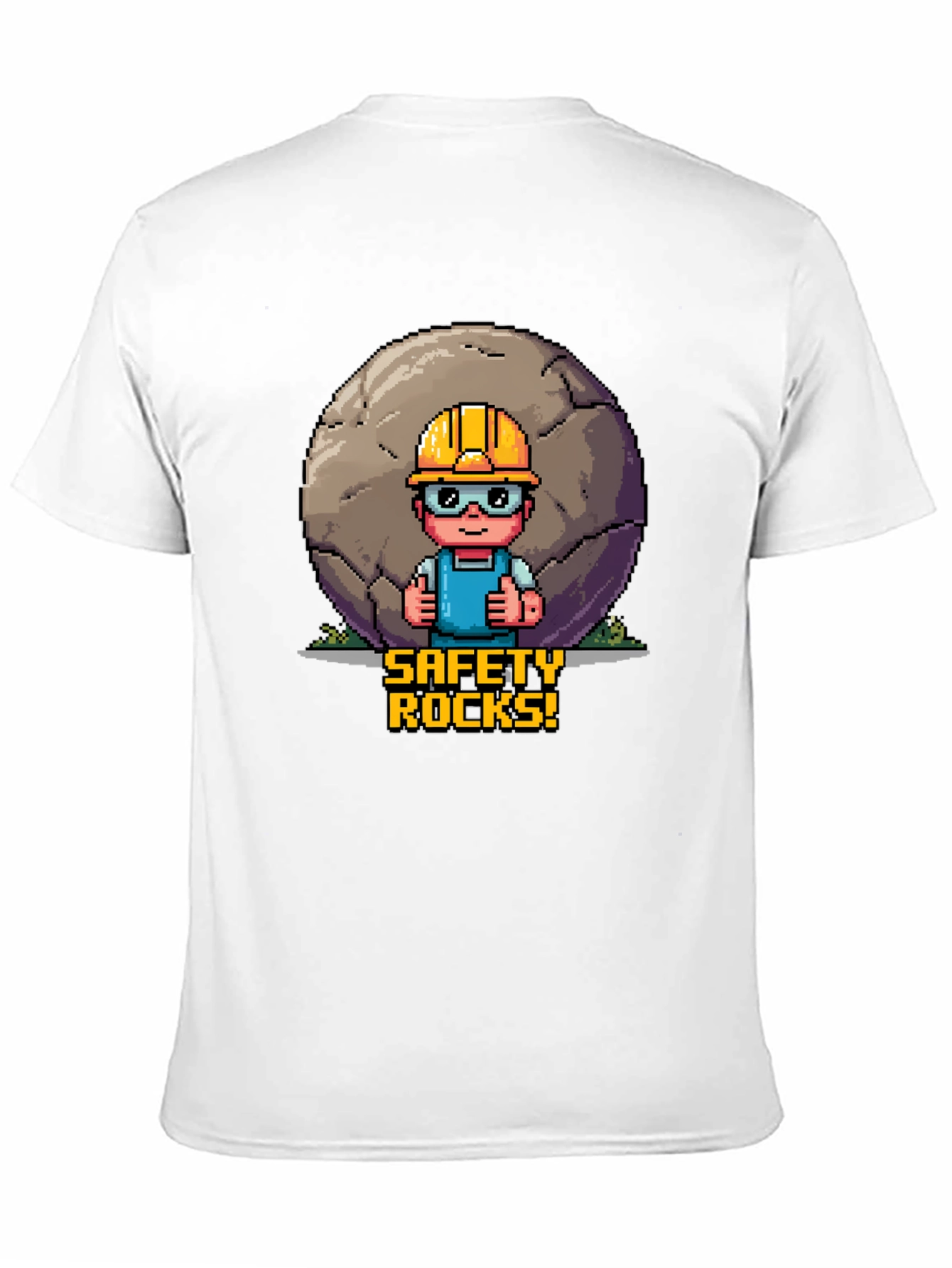 Safety Rocks T-Shirt - Pixel Art Graphic Tee
