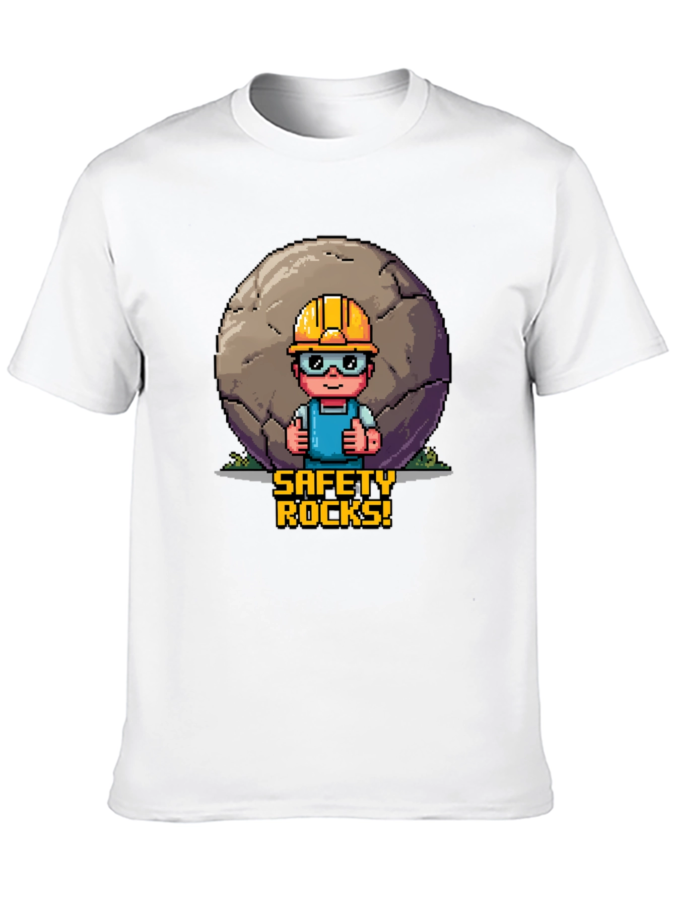 Safety Rocks T-Shirt - Pixel Art Graphic Tee