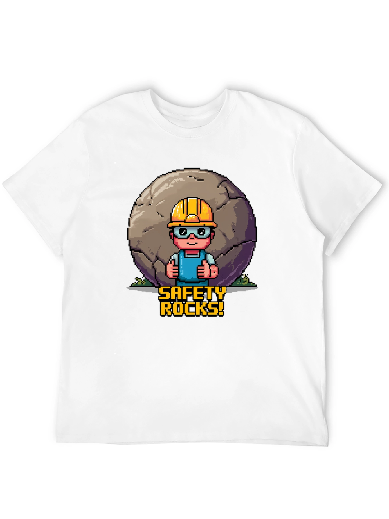 Safety Rocks T-Shirt - Pixel Art Graphic Tee