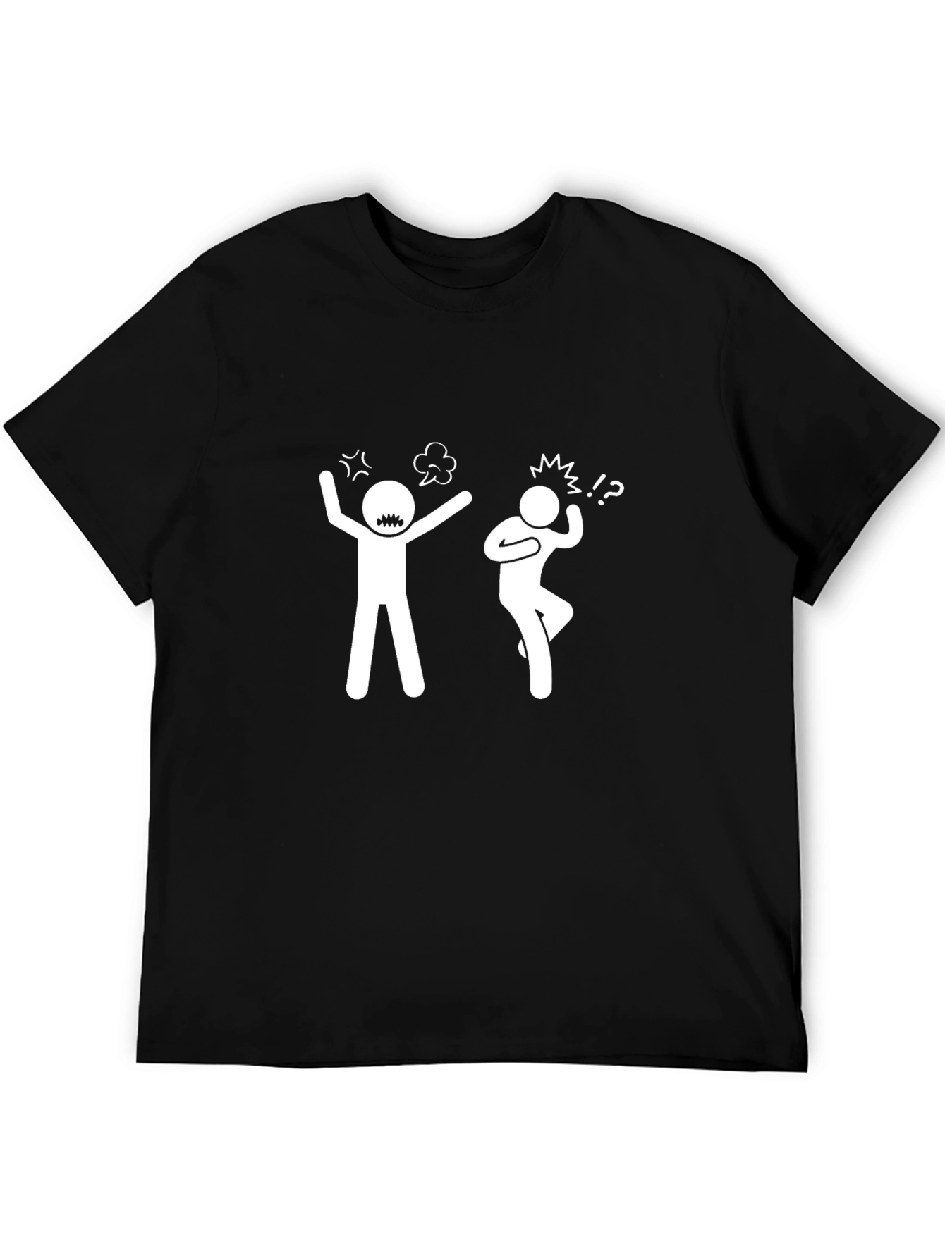 Funny Stick Figure T-Shirt - Black Cotton Tee