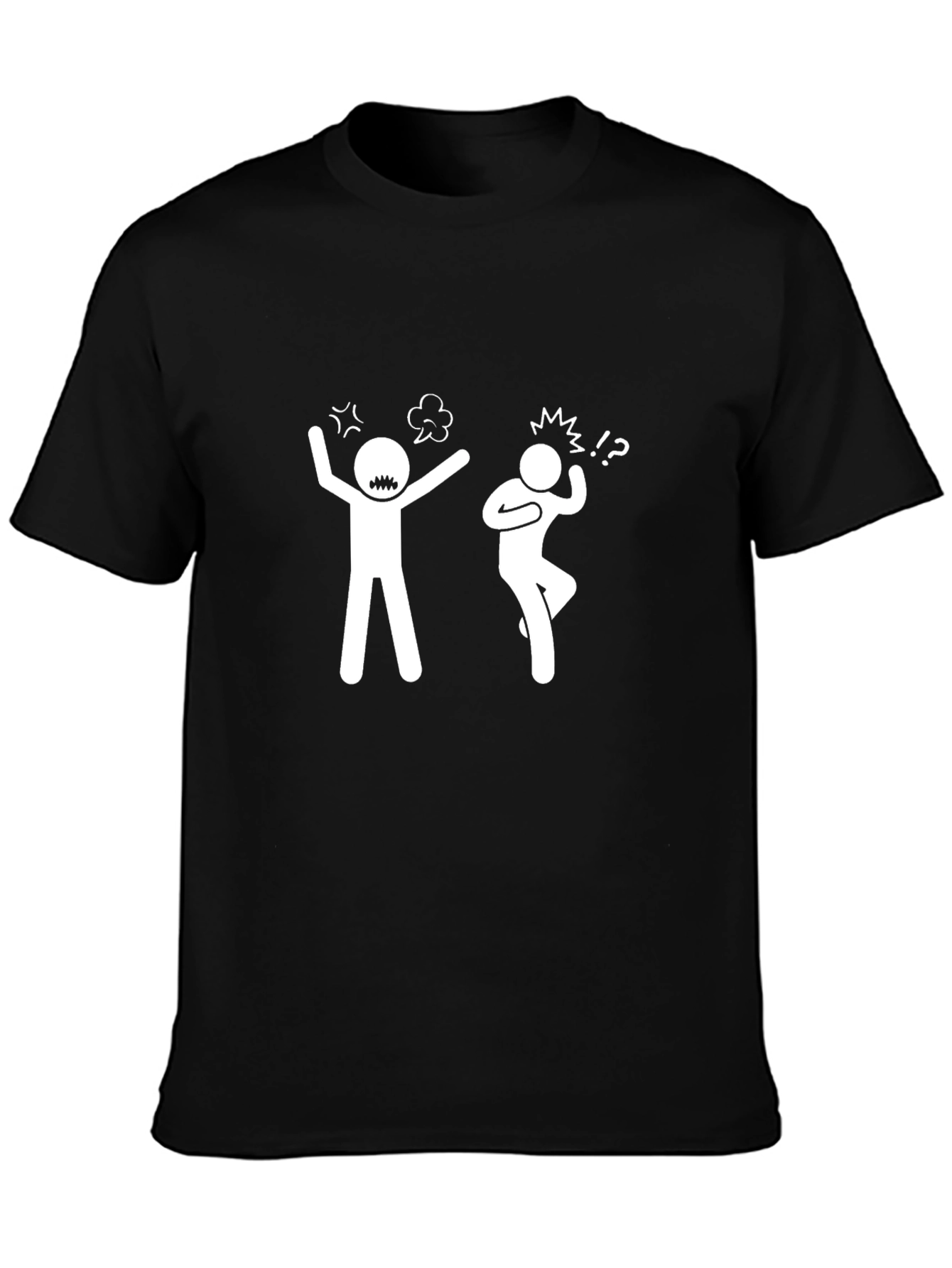 Funny Stick Figure T-Shirt - Black Cotton Tee
