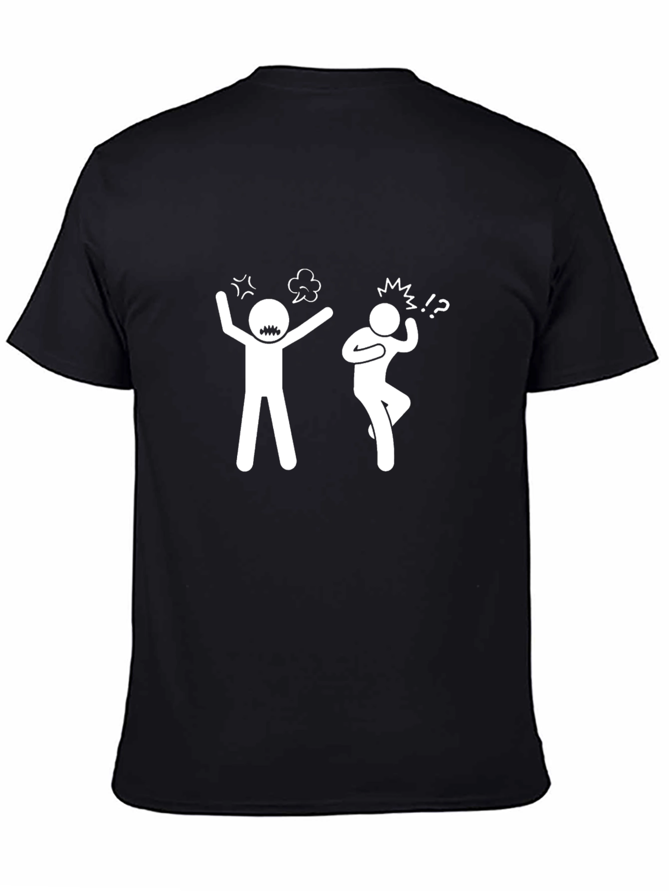 Funny Stick Figure T-Shirt - Black Cotton Tee