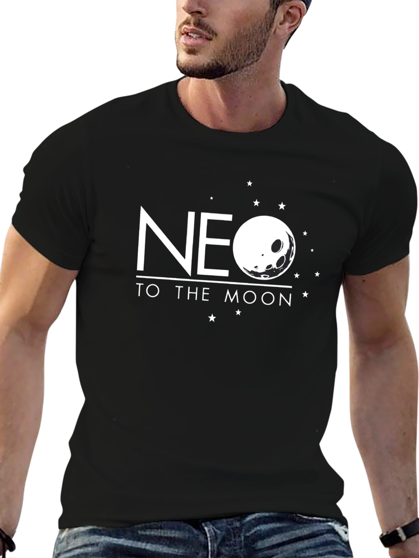 NEO To The Moon Black Graphic Tee
