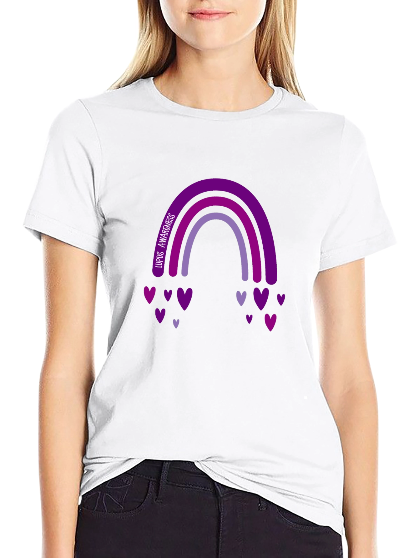 Lupus Awareness Rainbow Hearts T-Shirt