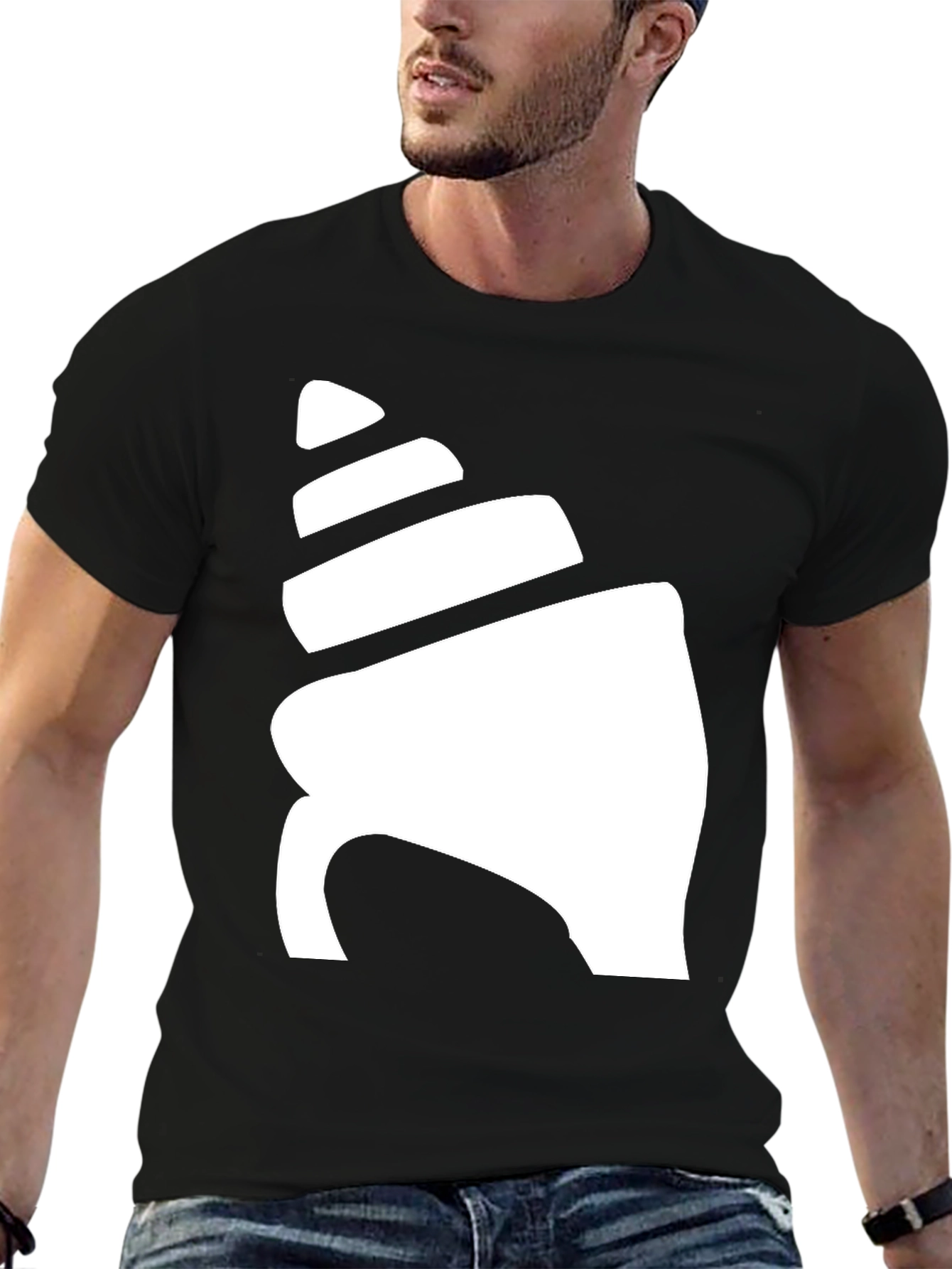 Shell Graphic Black T-Shirt - Mens Casual Tee