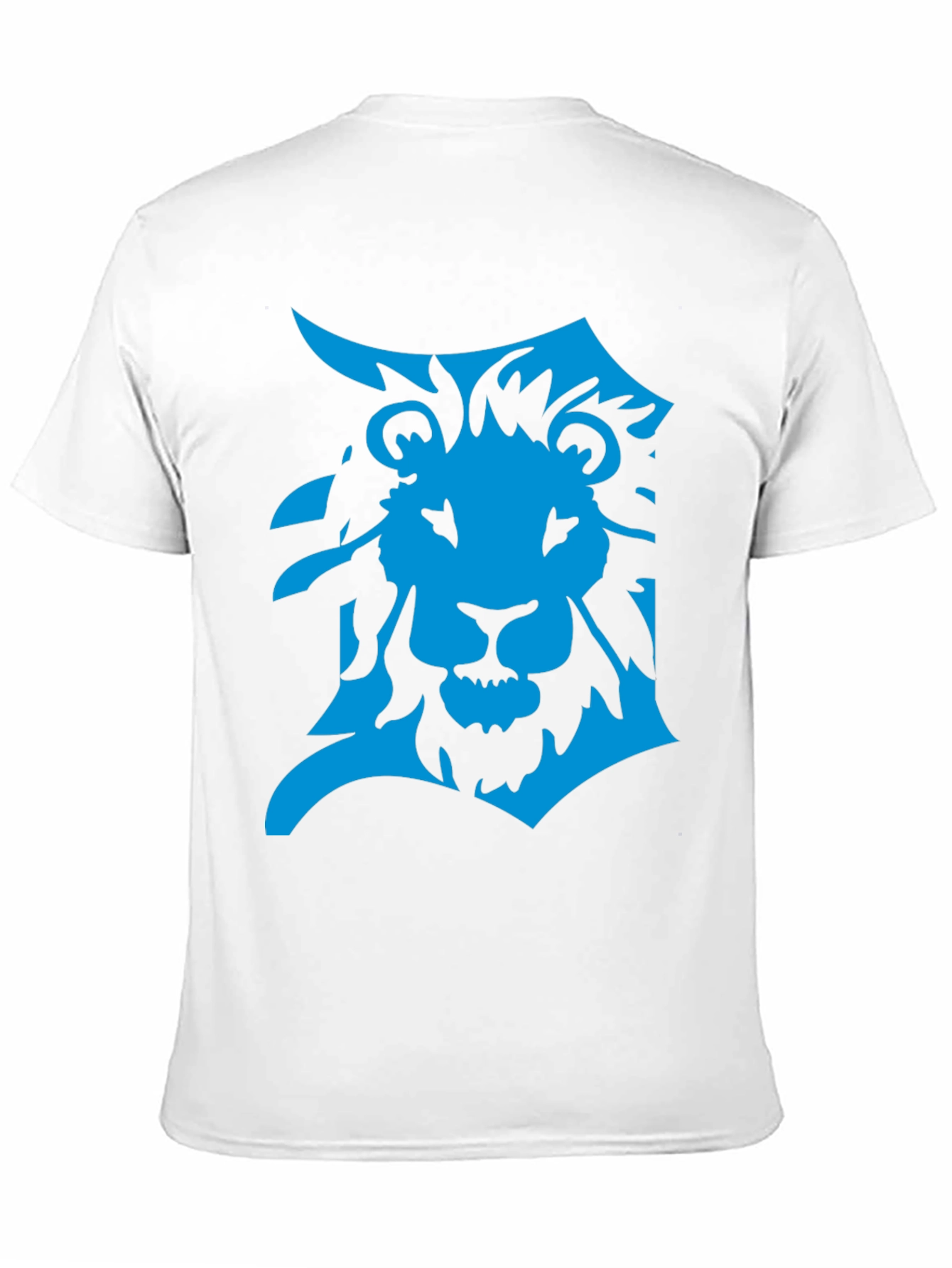 Detroit Lion Graphic T-Shirt - Bold Blue on Black
