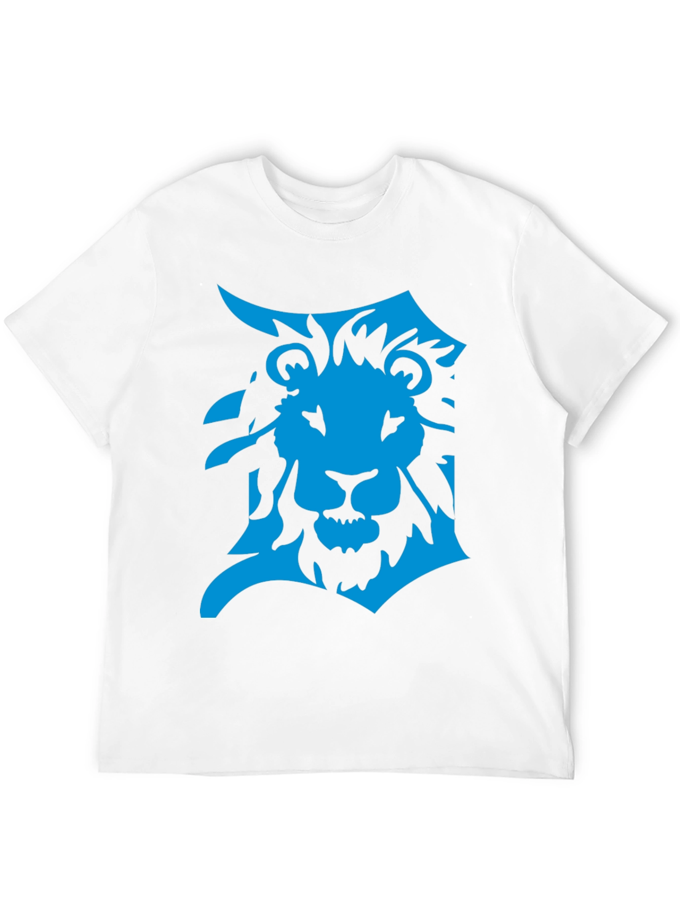 Detroit Lion Graphic T-Shirt - Bold Blue on Black